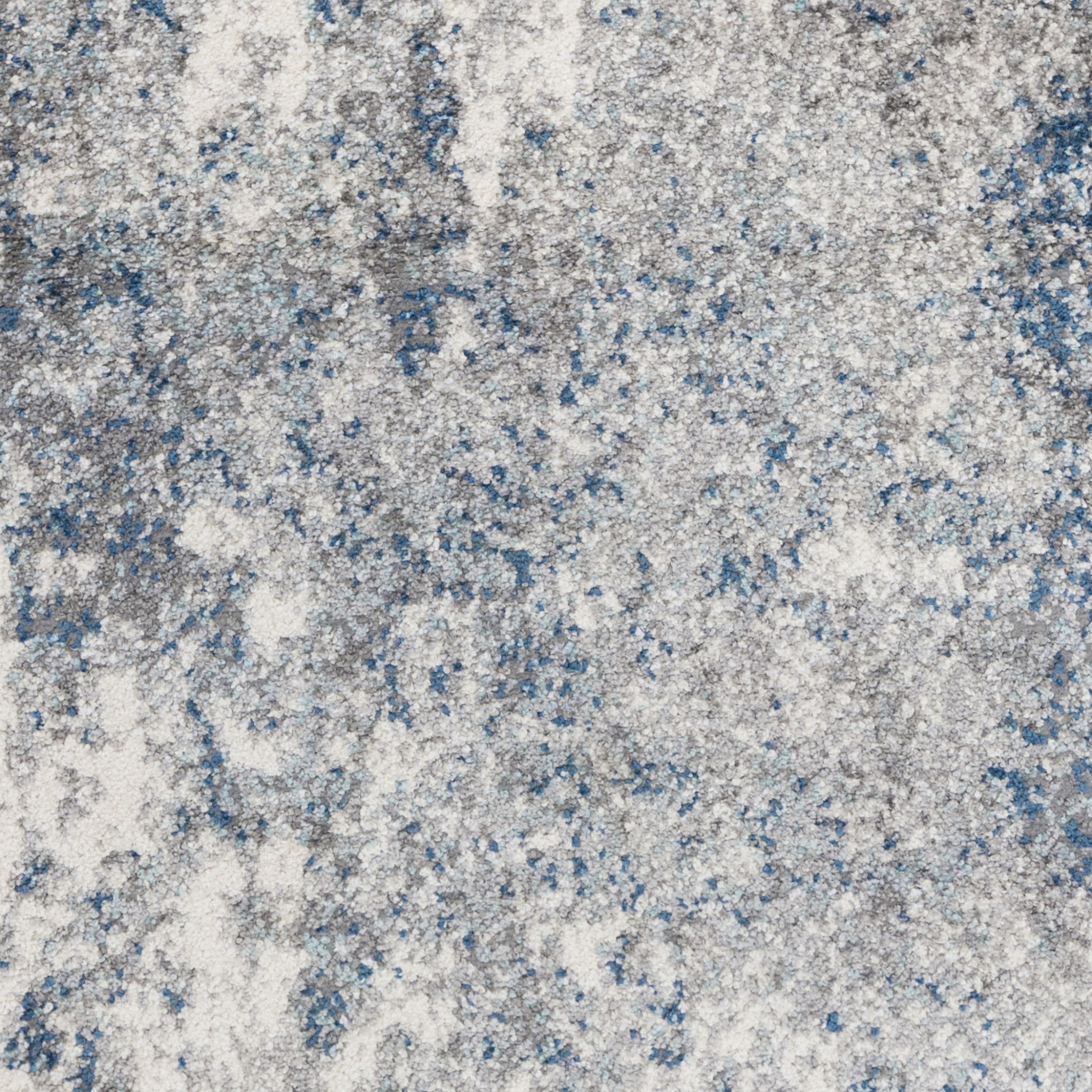 8" X 10" Gray and Light Blue Abstract Power Loom Area Rug