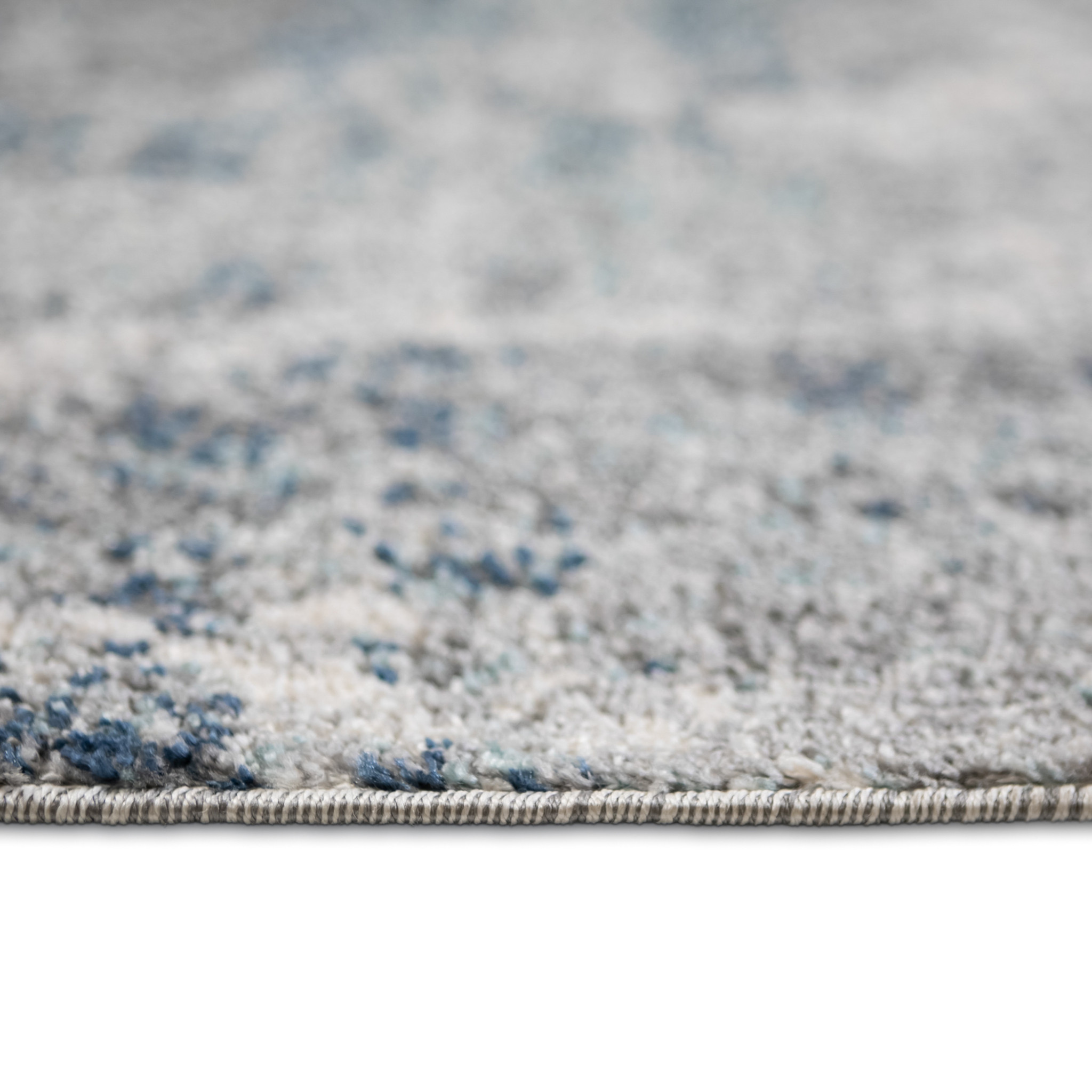 8" X 10" Gray and Light Blue Abstract Power Loom Area Rug