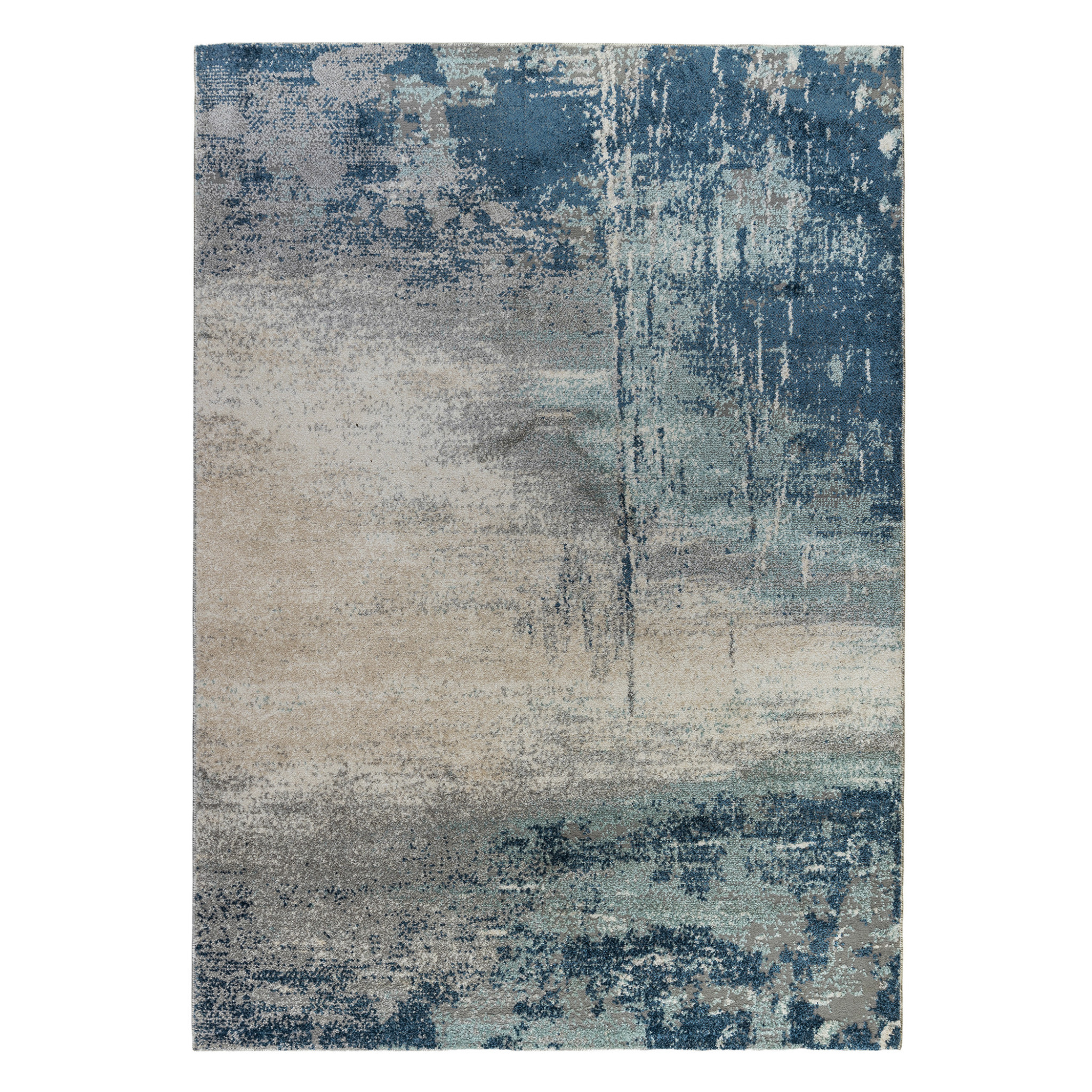 9' x 12' Blue and Gray Abstract Power Loom Area Rug-532381-1