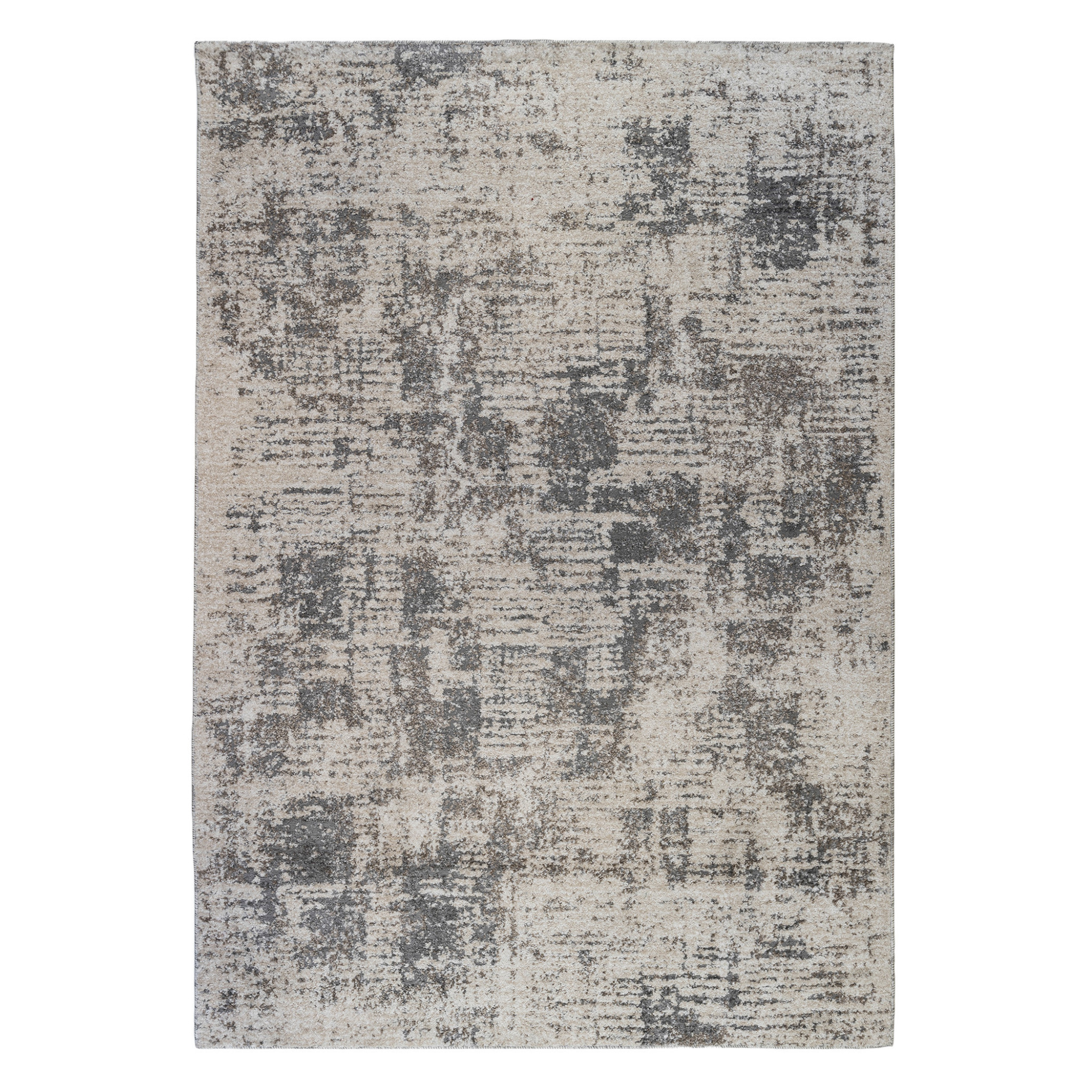 9' x 12' Gray and Beige Abstract Power Loom Area Rug-532387-1