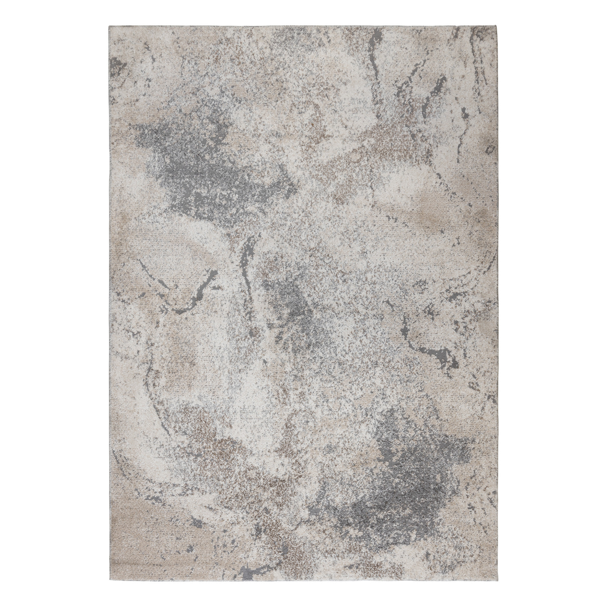 5' x 8' Gray and Beige Abstract Power Loom Area Rug-532402-1