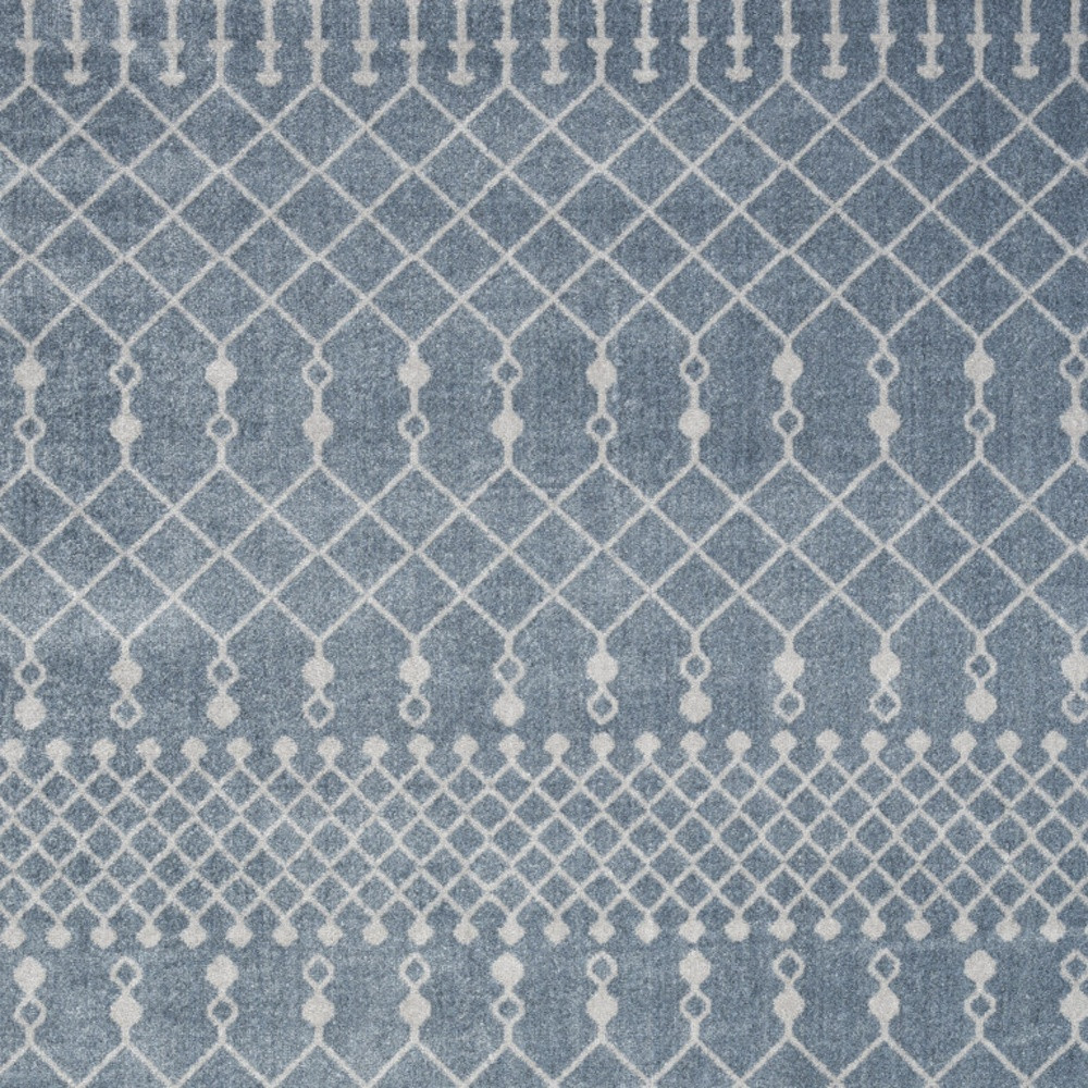 4" X 6" Blue and Ivory Abstract Power Loom Washable Area Rug