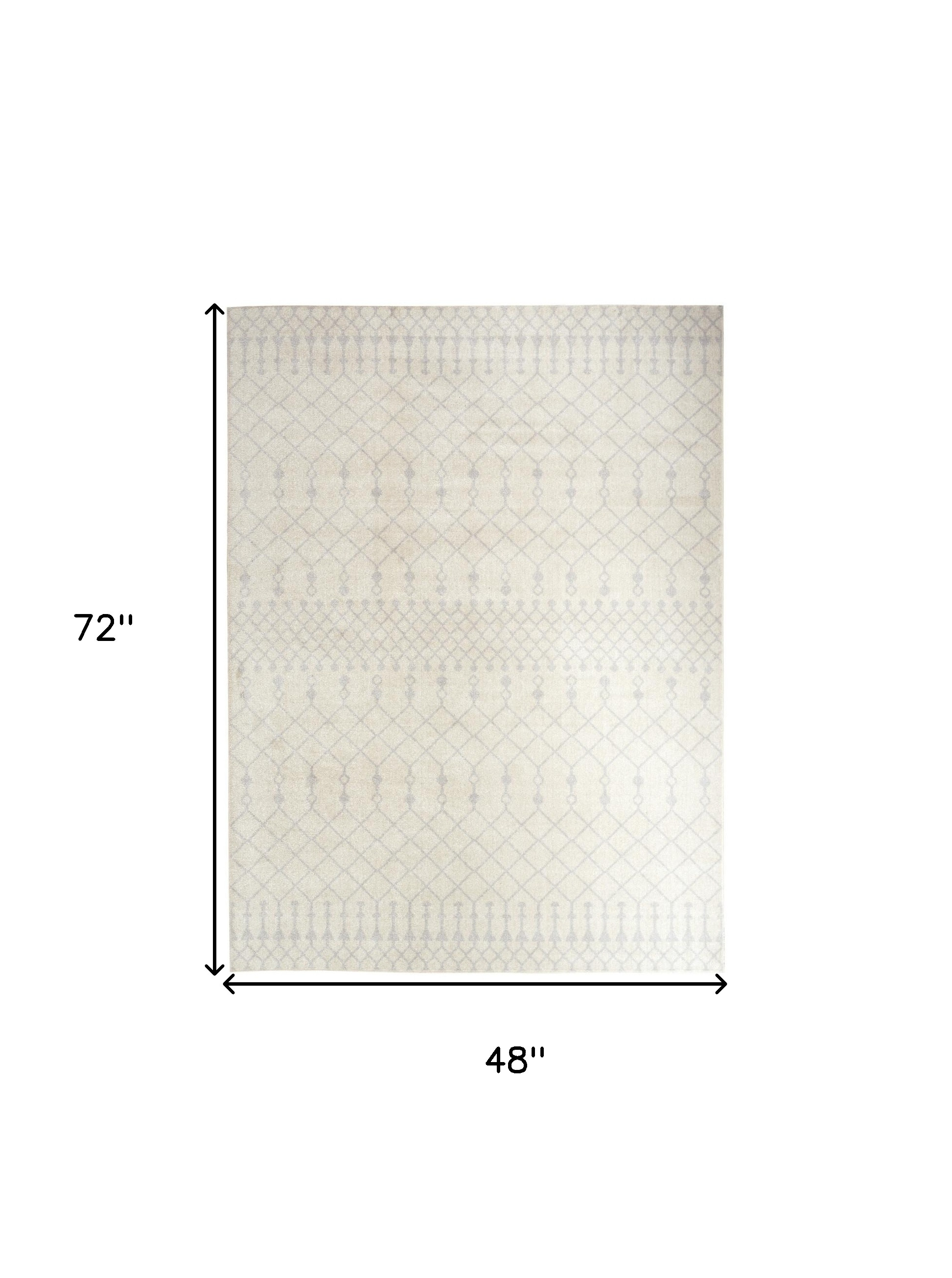4" X 6" Blue and Ivory Abstract Power Loom Washable Area Rug