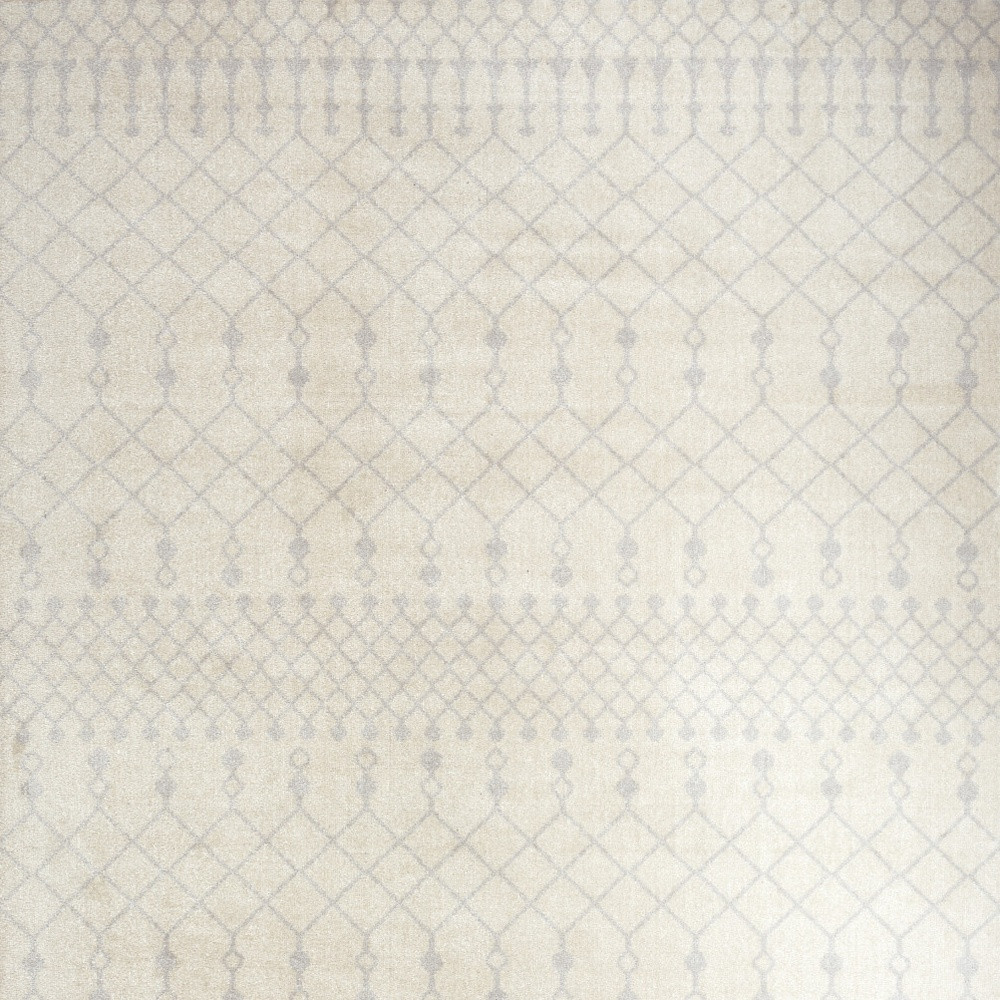 4" X 6" Blue and Ivory Abstract Power Loom Washable Area Rug