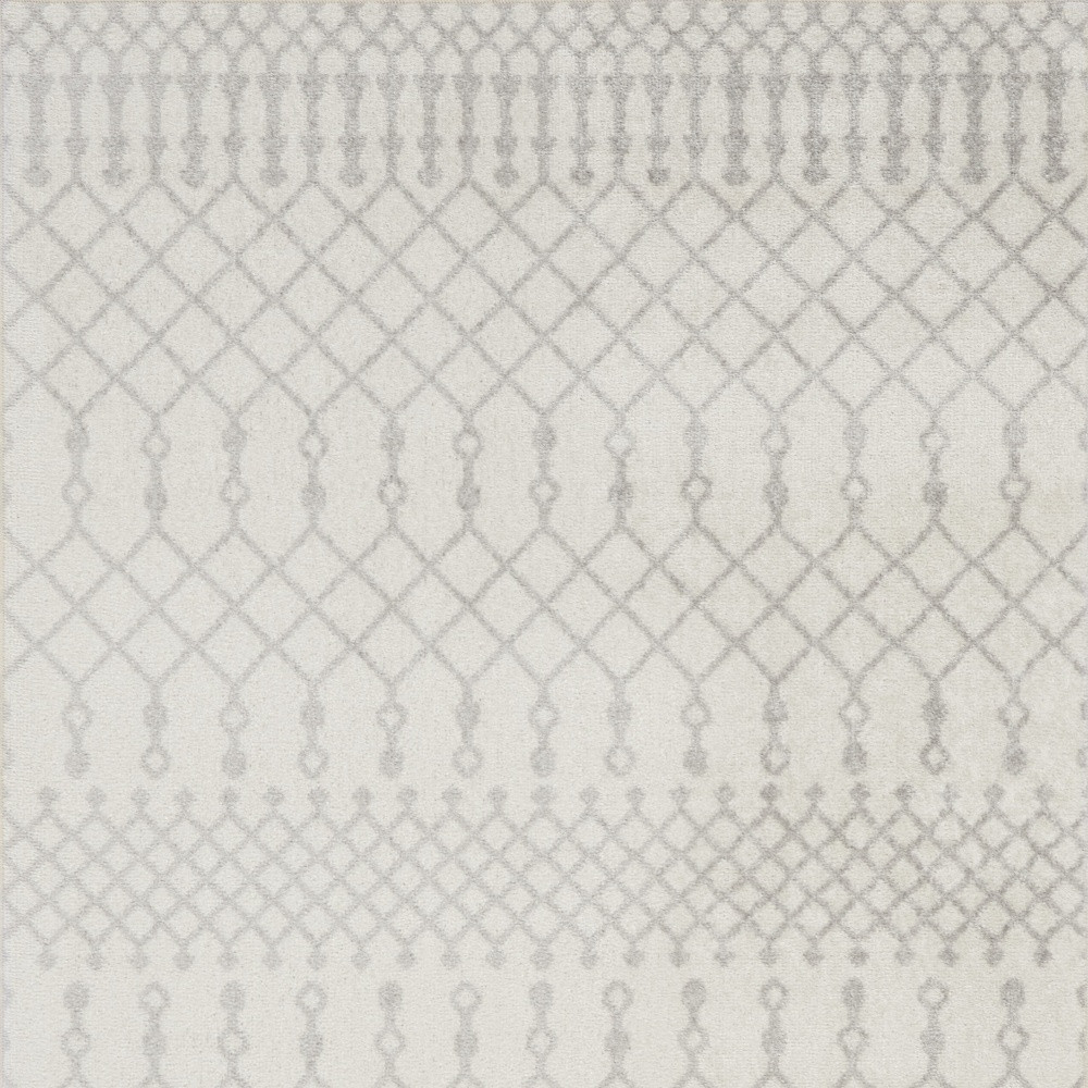 8" X 10" Blue and Ivory Abstract Power Loom Washable Area Rug