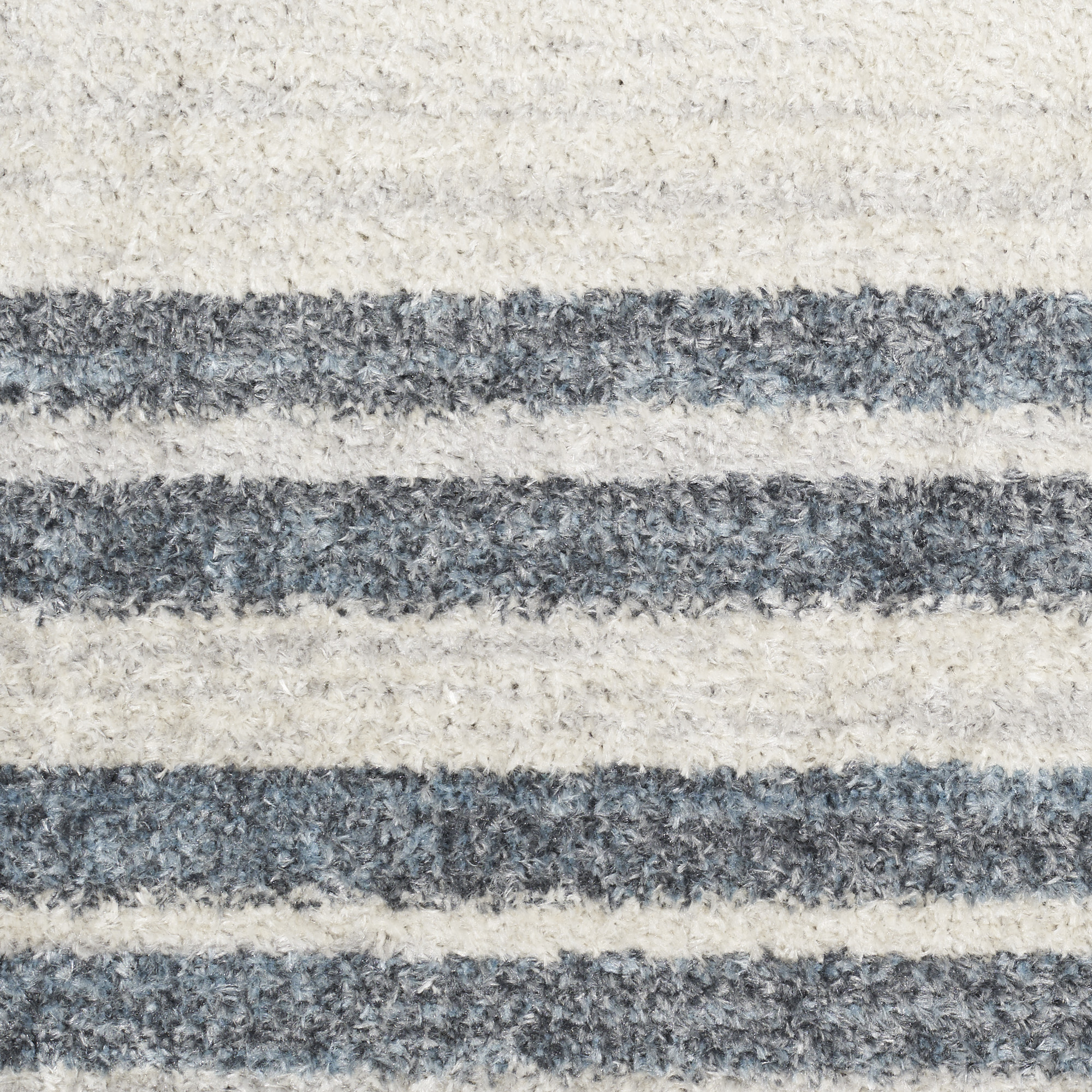8" Runner Blue and Ivory Geometric Power Loom Washable Runner Rug