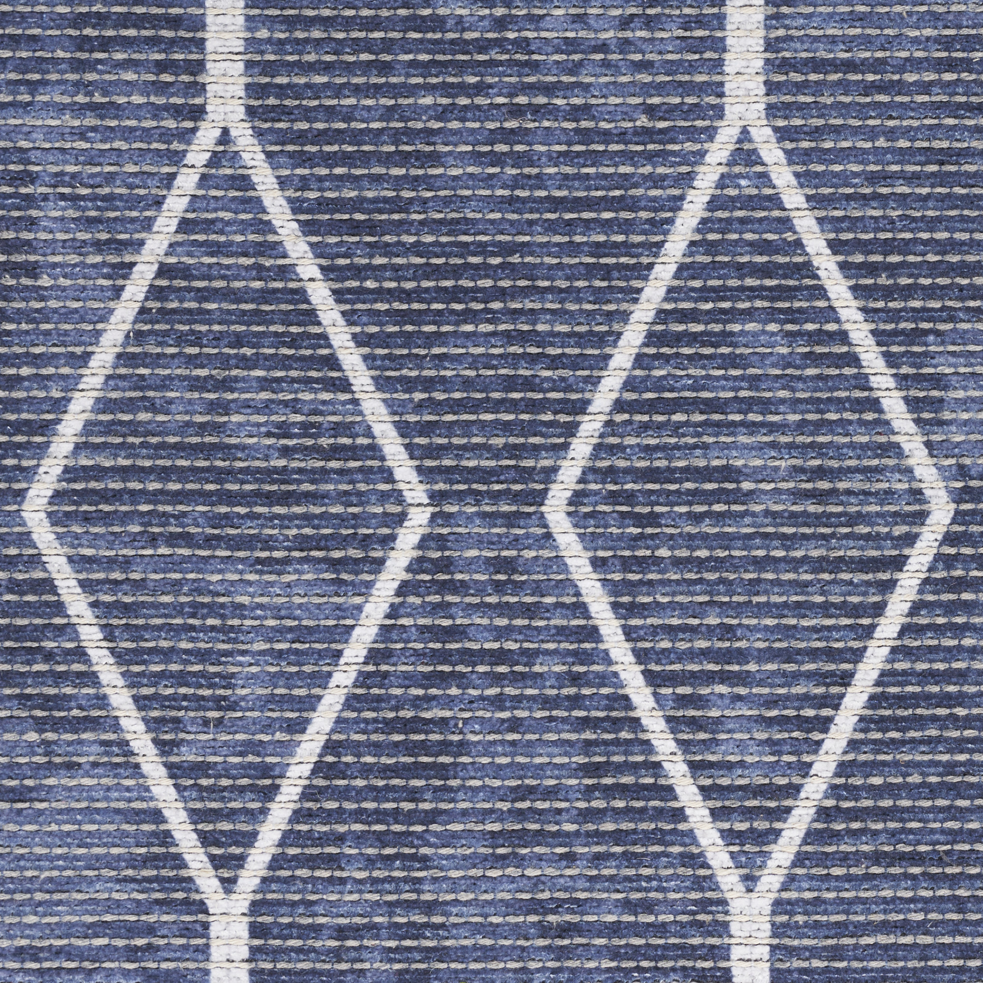 5" X 7" Blue and Ivory Geometric Power Loom Washable Area Rug