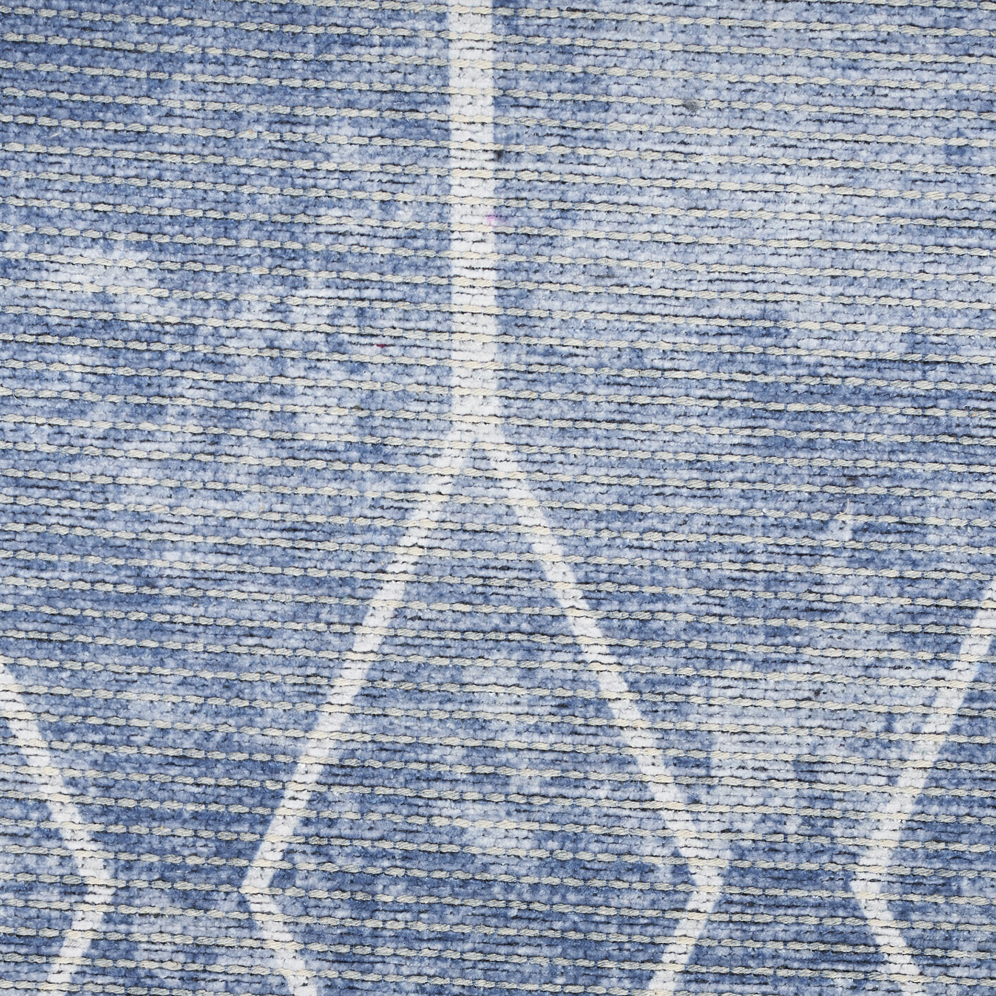 8" X 10" Blue and Off White Geometric Power Loom Washable Area Rug