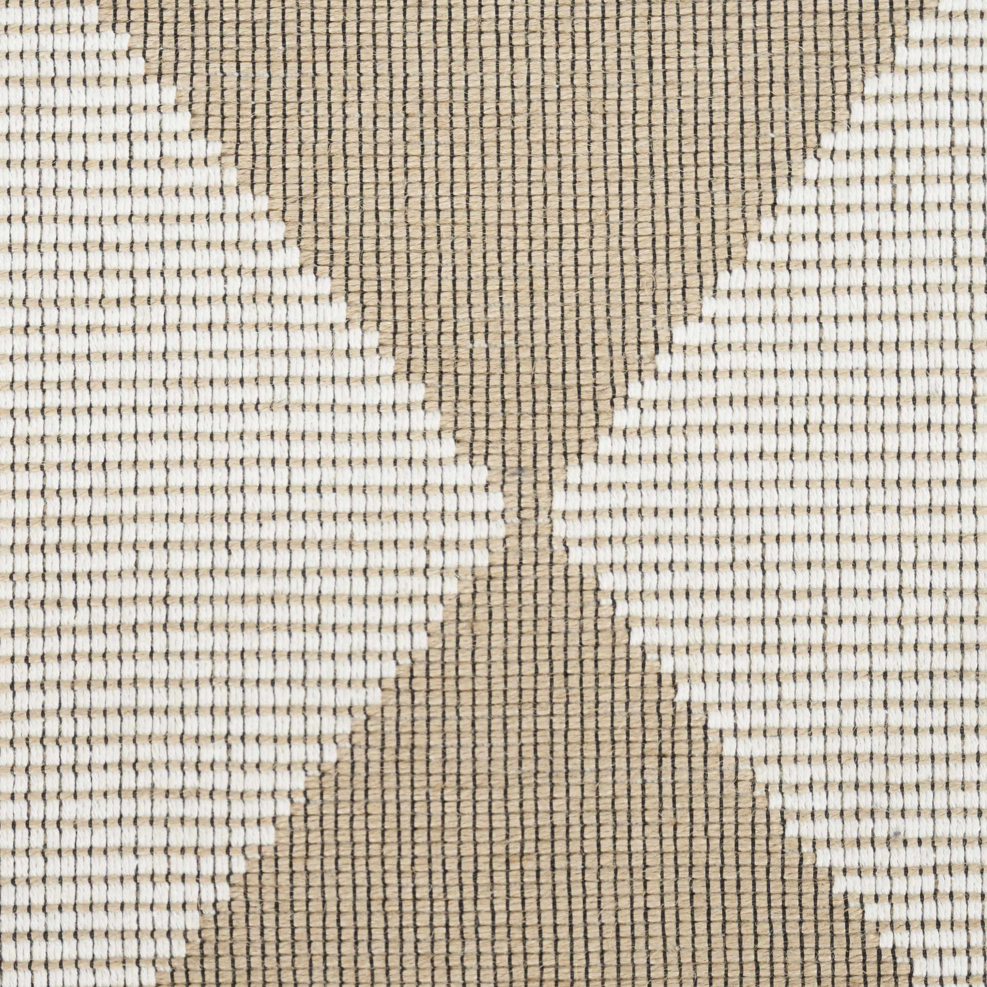 5" X 7" Natural and Ivory Geometric Power Loom Washable Non Skid Area Rug