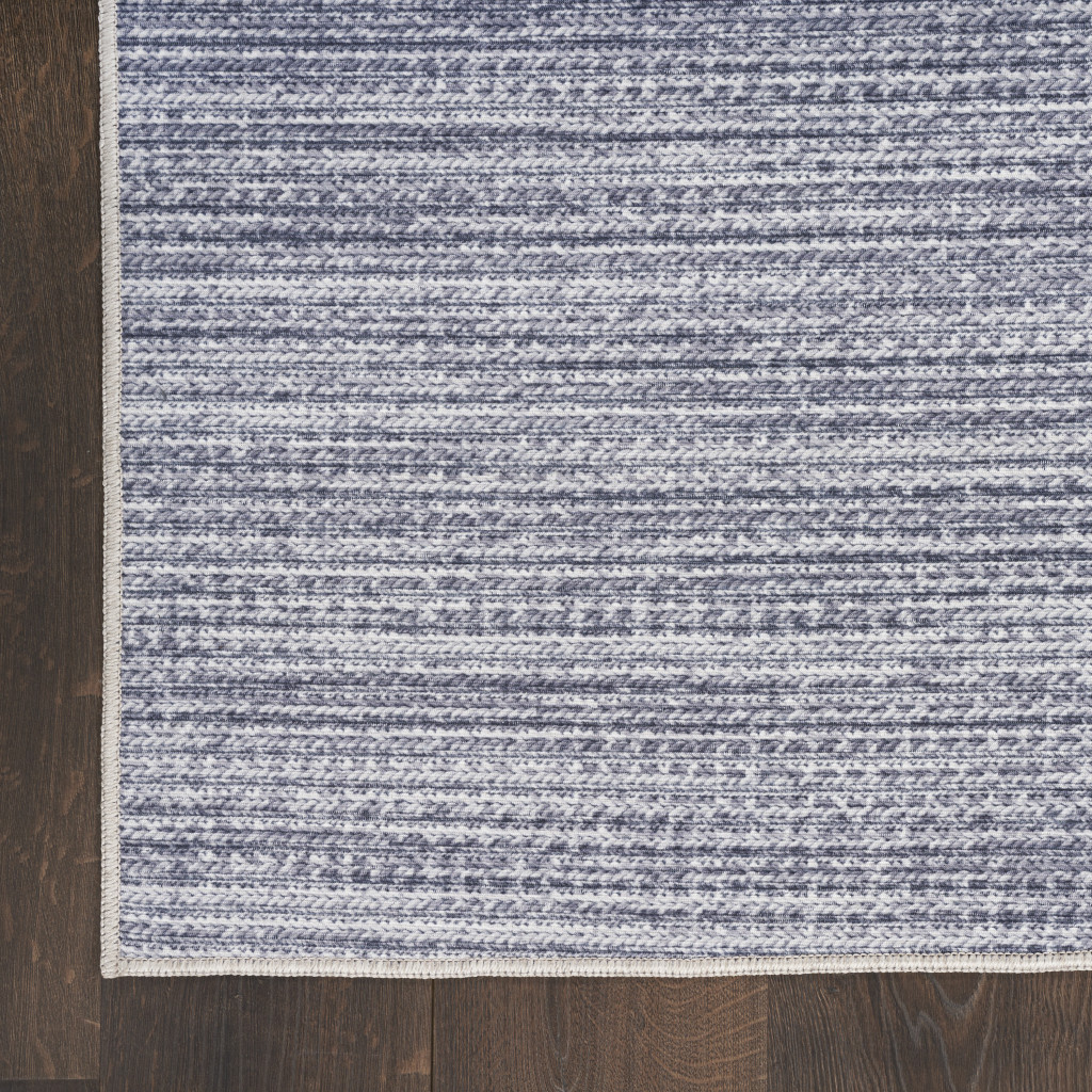 5" X 7" Gray and Ivory Abstract Power Loom Washable Non Skid Area Rug