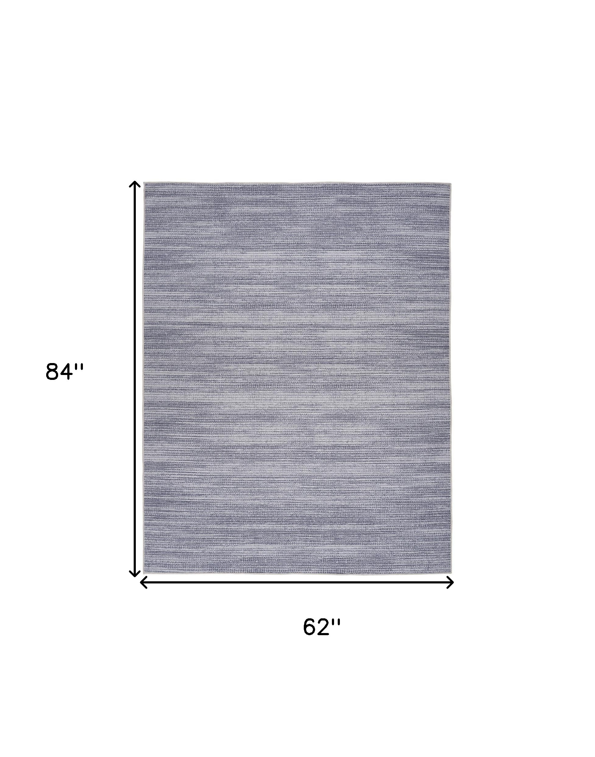 5" X 7" Gray and Ivory Abstract Power Loom Washable Non Skid Area Rug