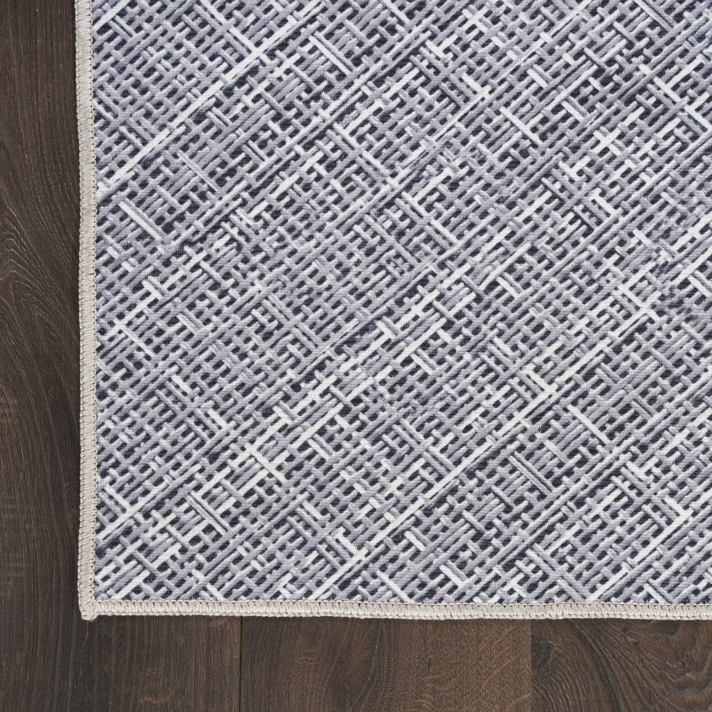 5 x 7 gray and Ivory Abstract Power Loom Washable Non Skid Area Rug