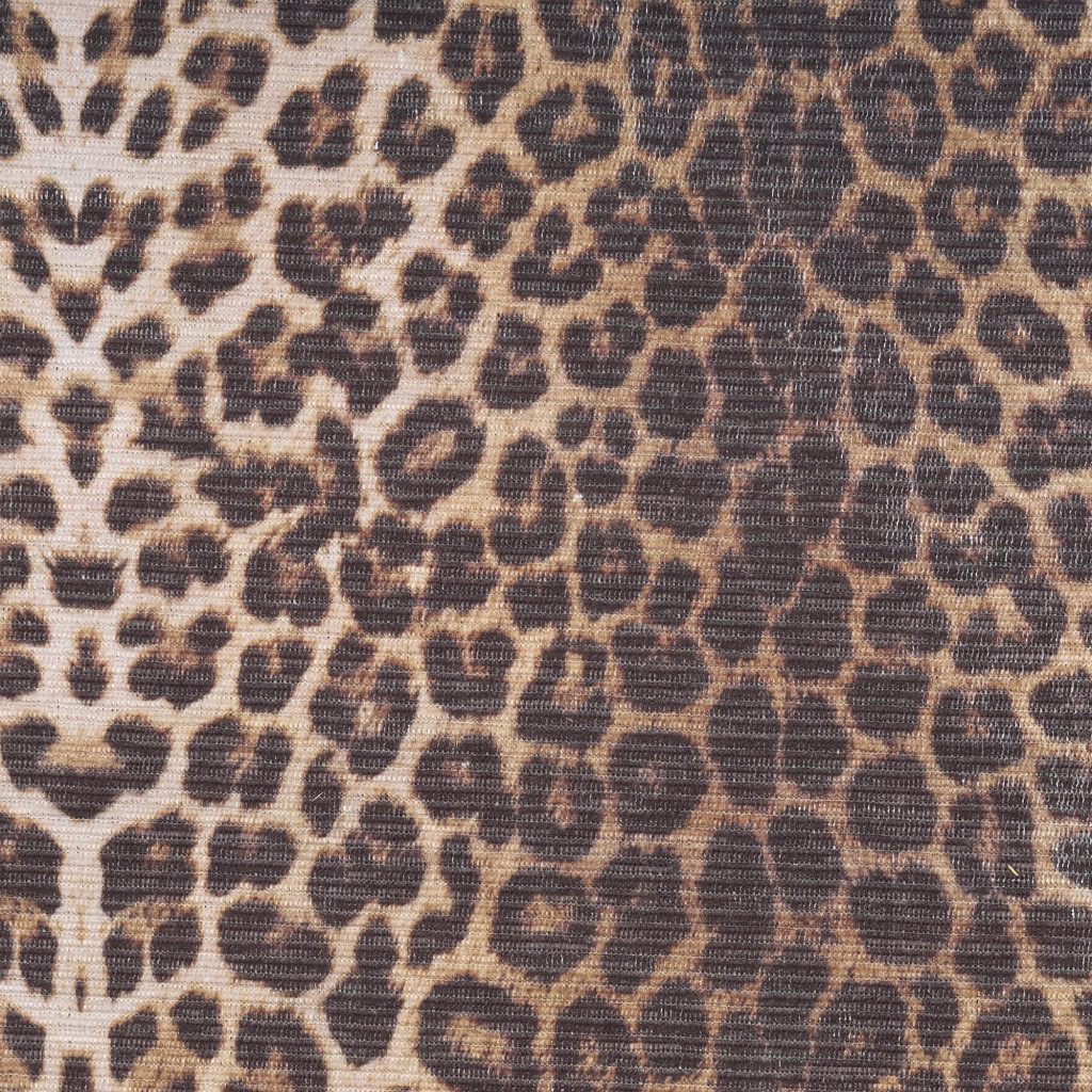 5" X 7" Brown and Ivory Leopard Print Power Loom Washable Non Skid Area Rug