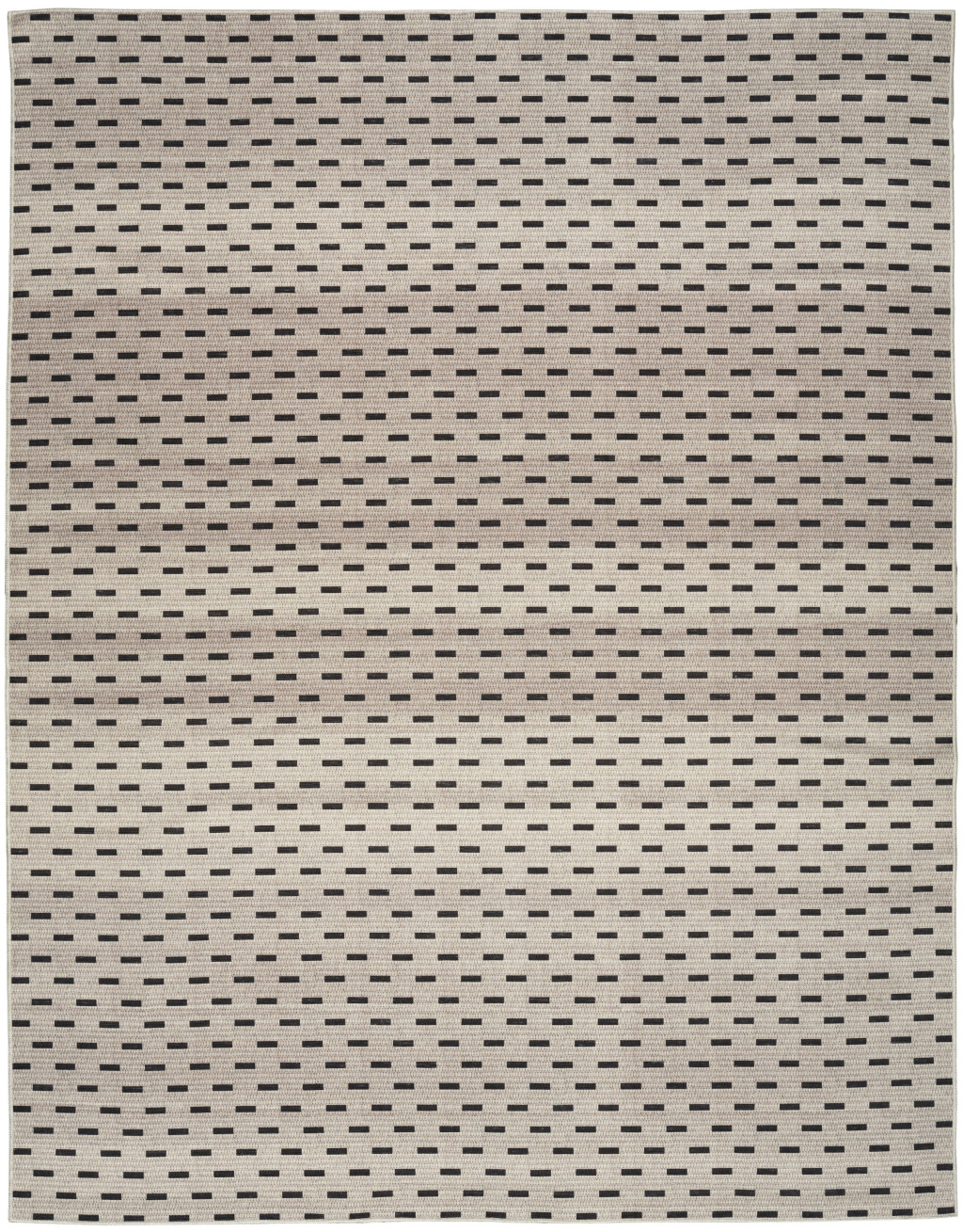 6 x 9 Ivory and Brown geometric Power Loom Washable Non Skid Area Rug