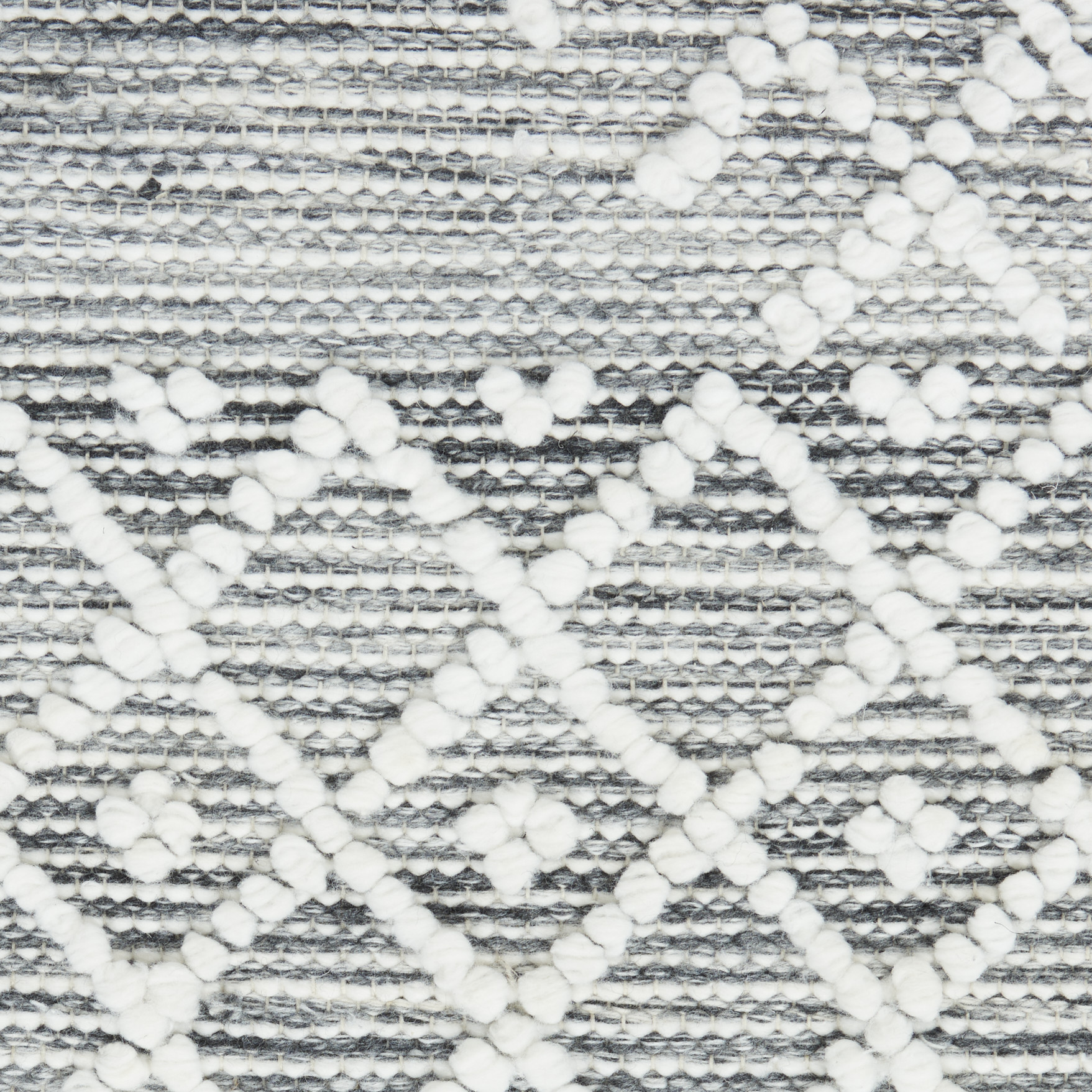 5" X 8" Gray and Ivory Geometric Hand Woven Area Rug With Fringe