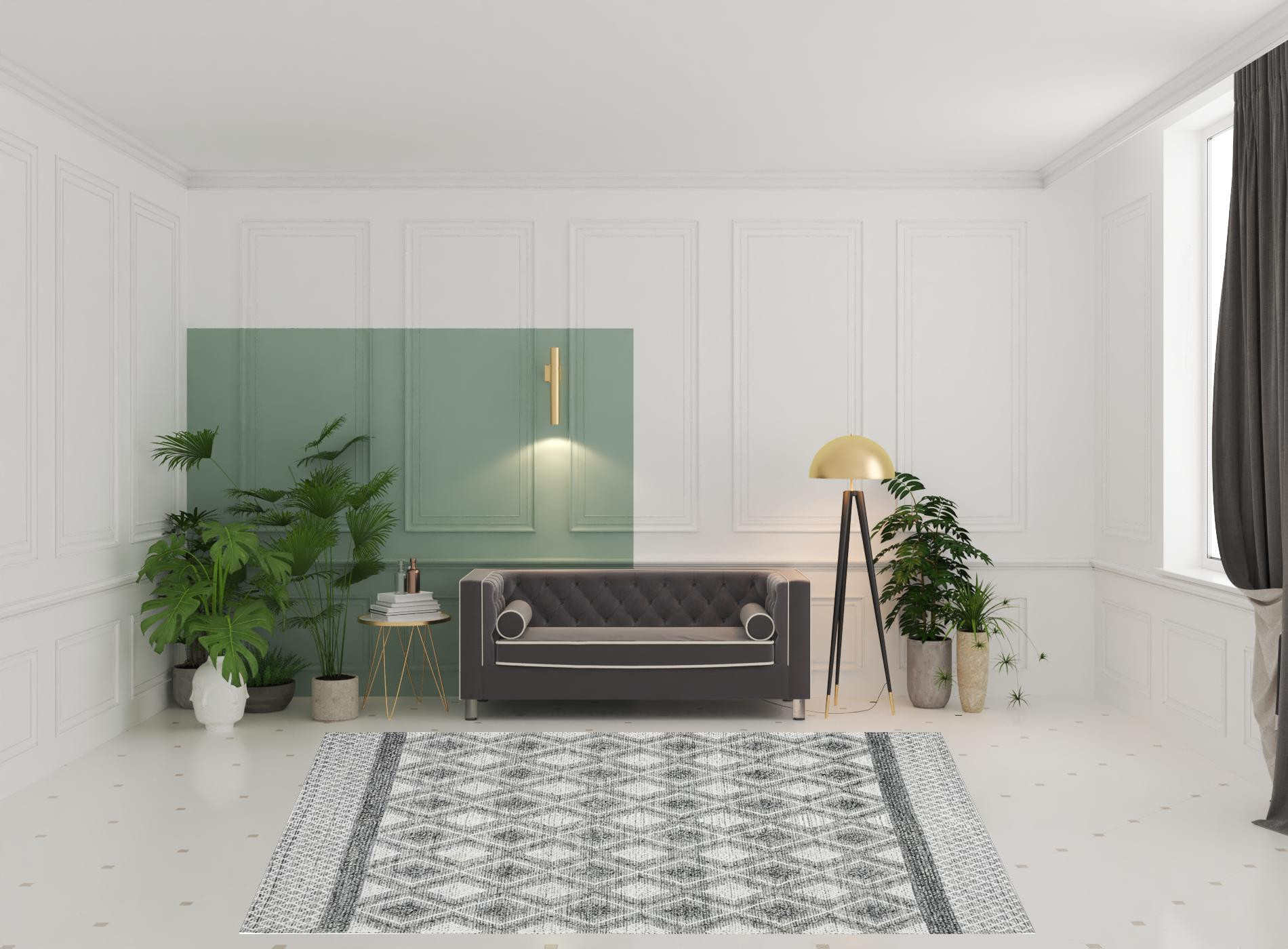 8" X 11" Gray and Ivory Geometric Hand Woven Area Rug With Fringe