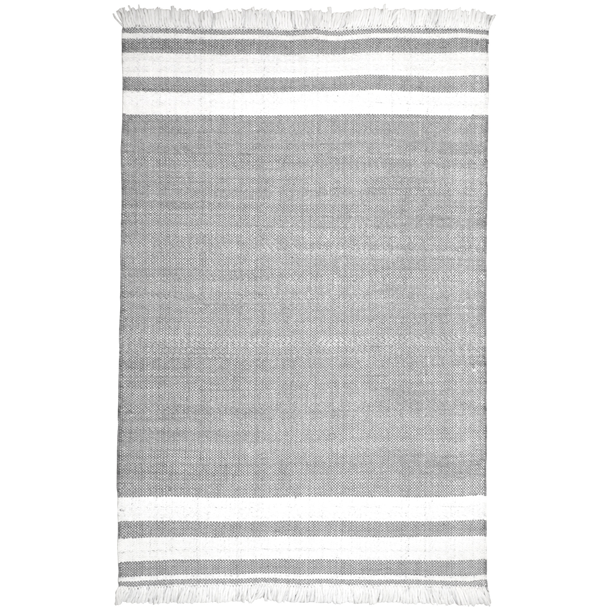 8' X 10' Gray Striped Handmade Indoor Outdoor Area Rug-533582-1