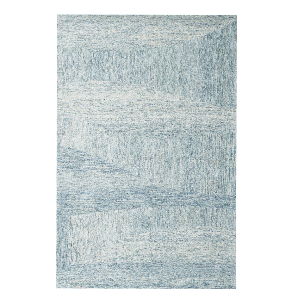 5 x 7 Blue Wool Abstract Hand Tufted Area Rug