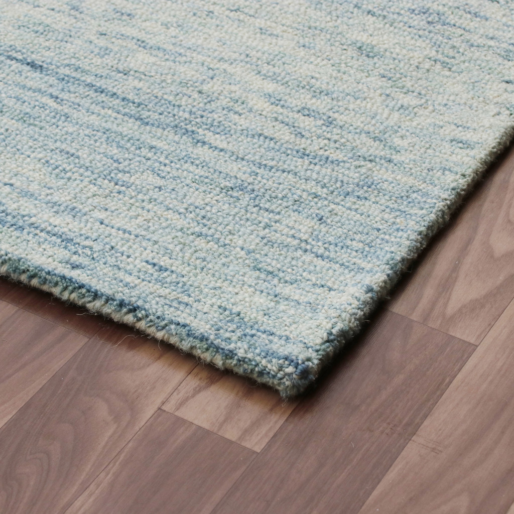 5 x 7 Blue Wool Abstract Hand Tufted Area Rug