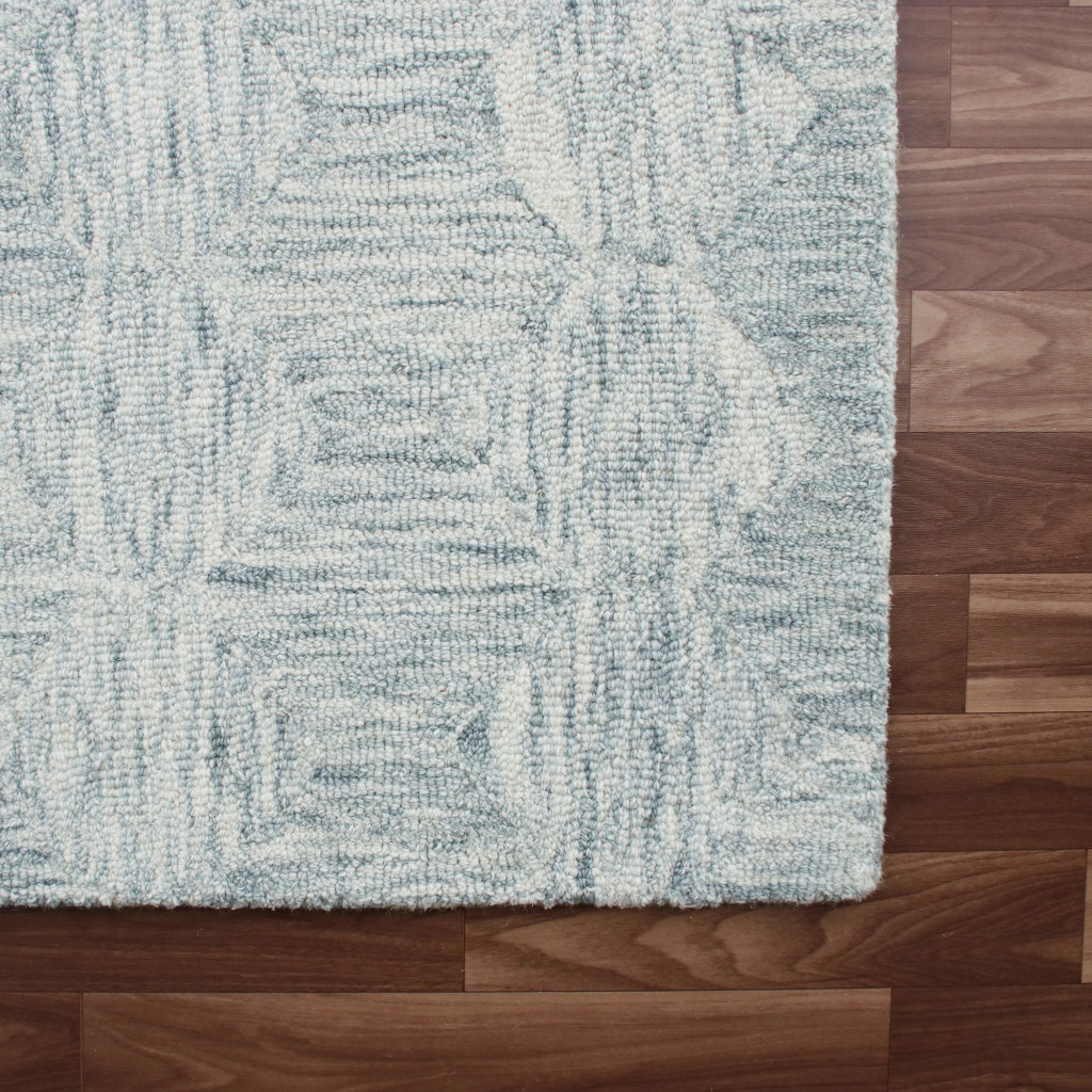 5 x 7 Silver Wool geometric Hand Tufted Area Rug