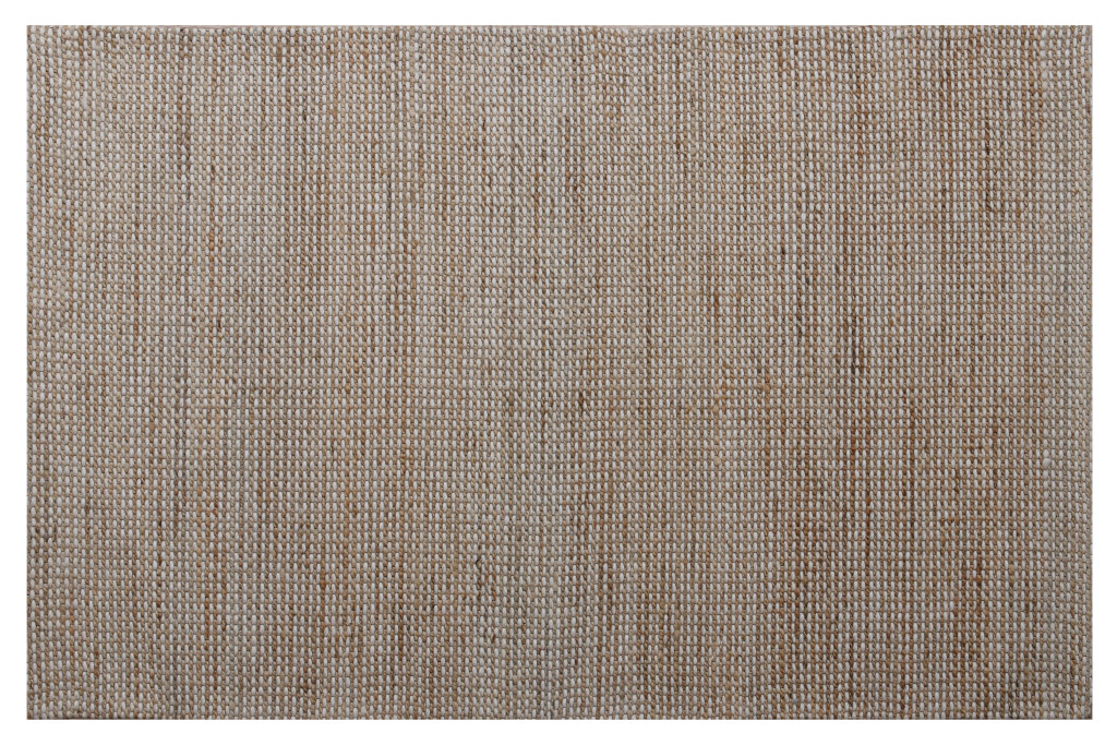 9 x 12 Beige Striped Hand Woven Area Rug