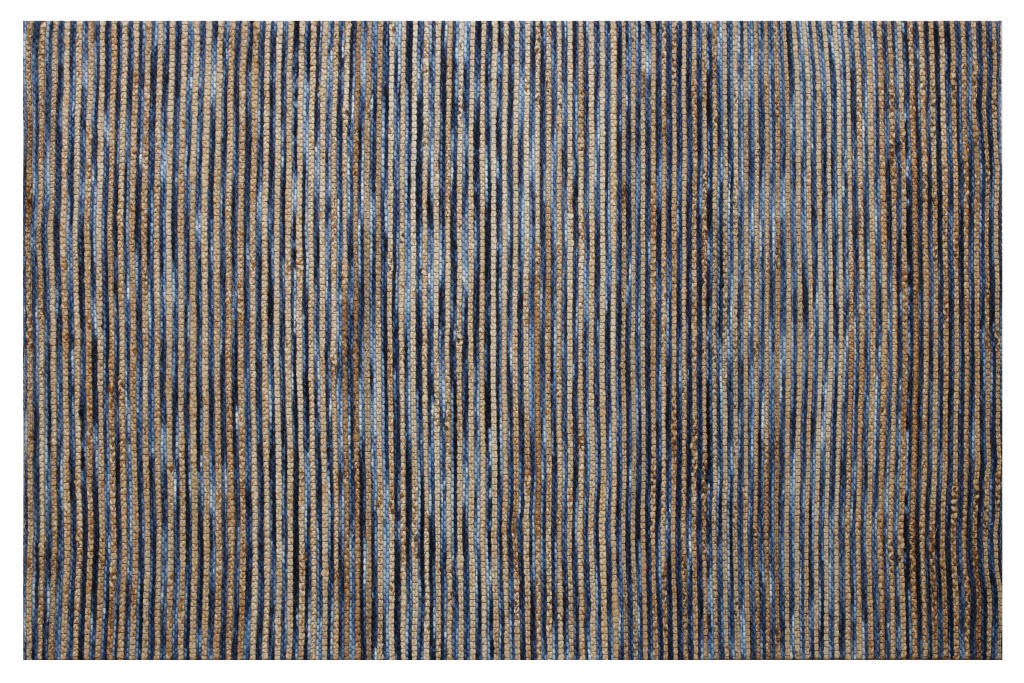 5 x 7 Blue Striped Hand Woven Area Rug