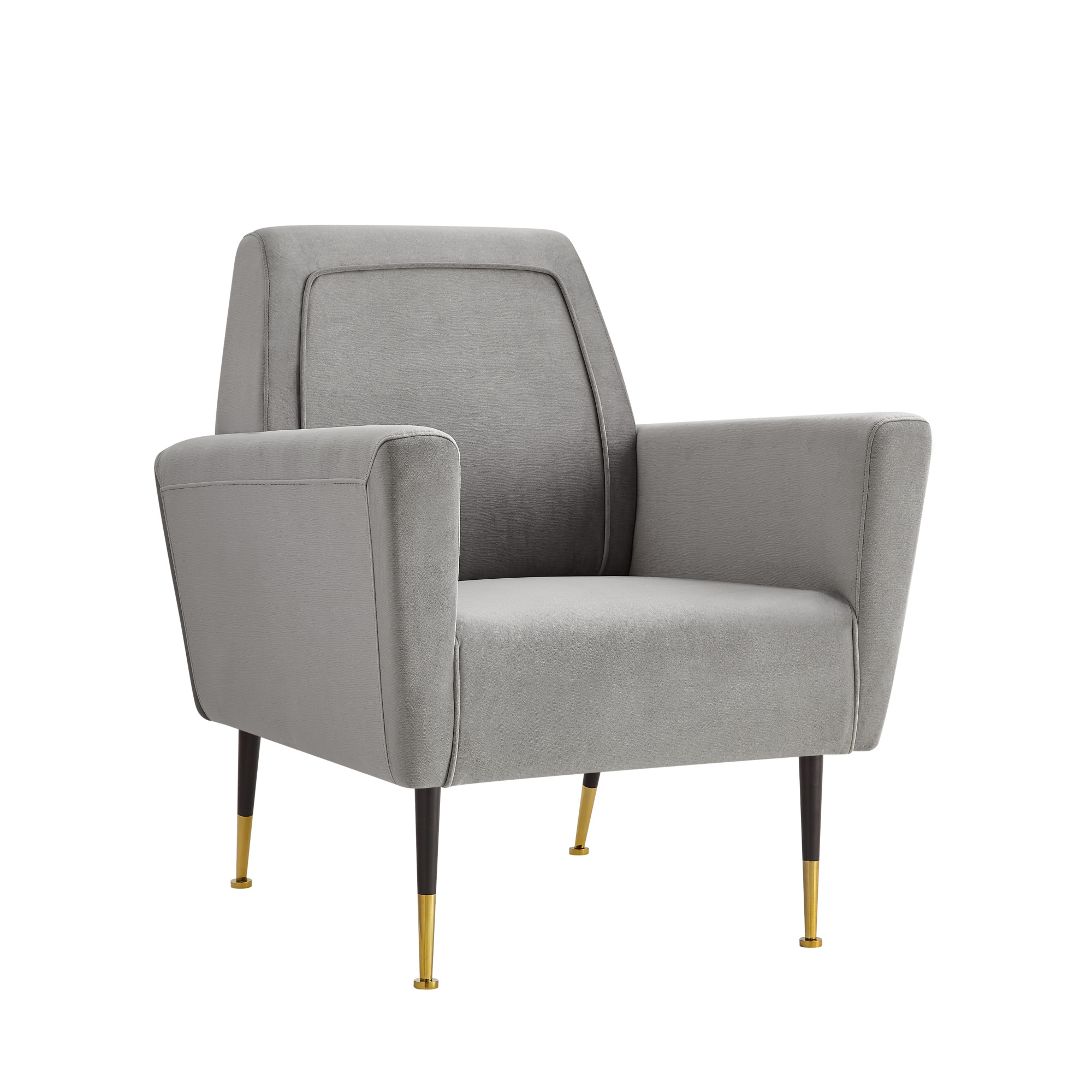 32" Gray And Gold Velvet Arm Chair-533824-1