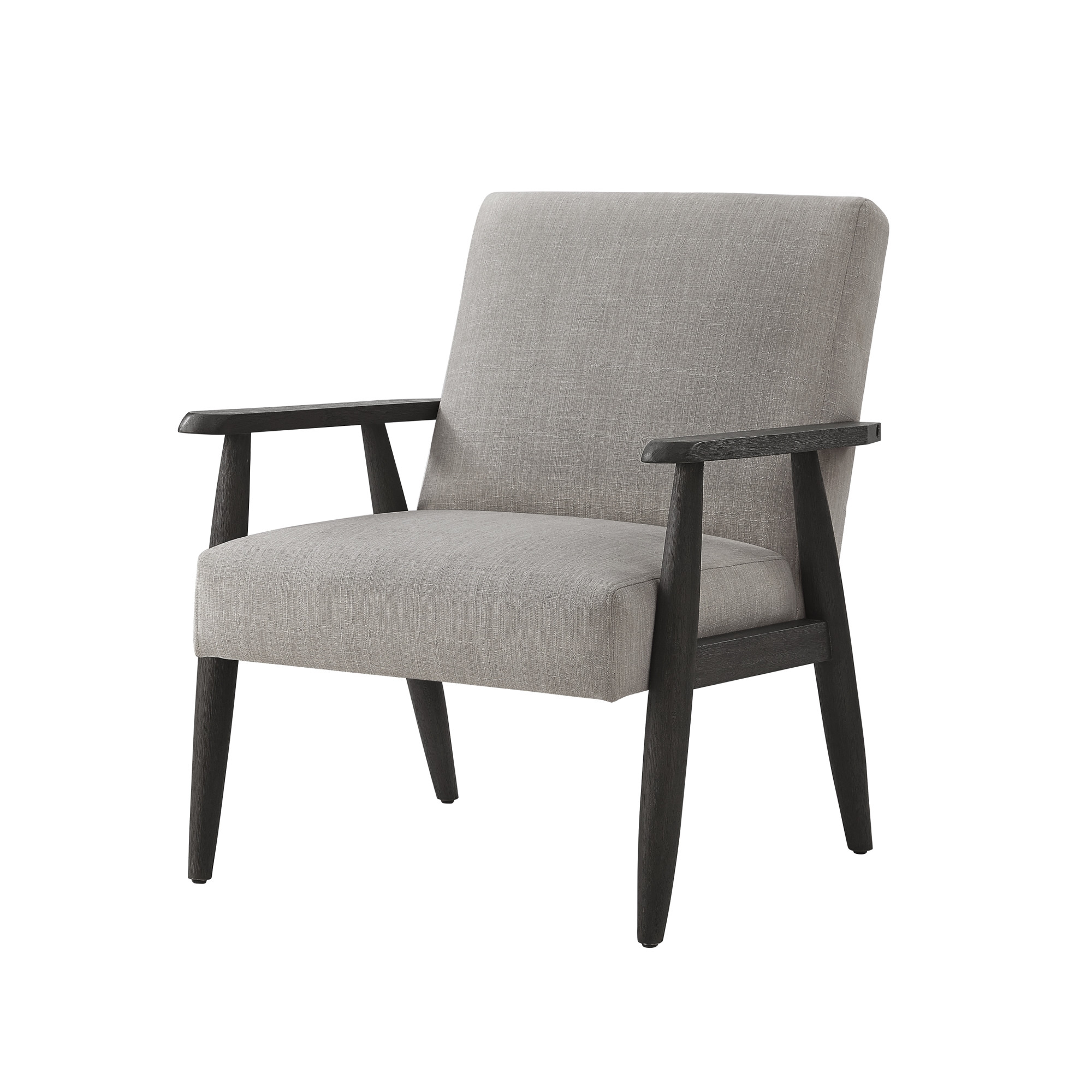30" Gray And Black Linen Arm Chair-533957-1