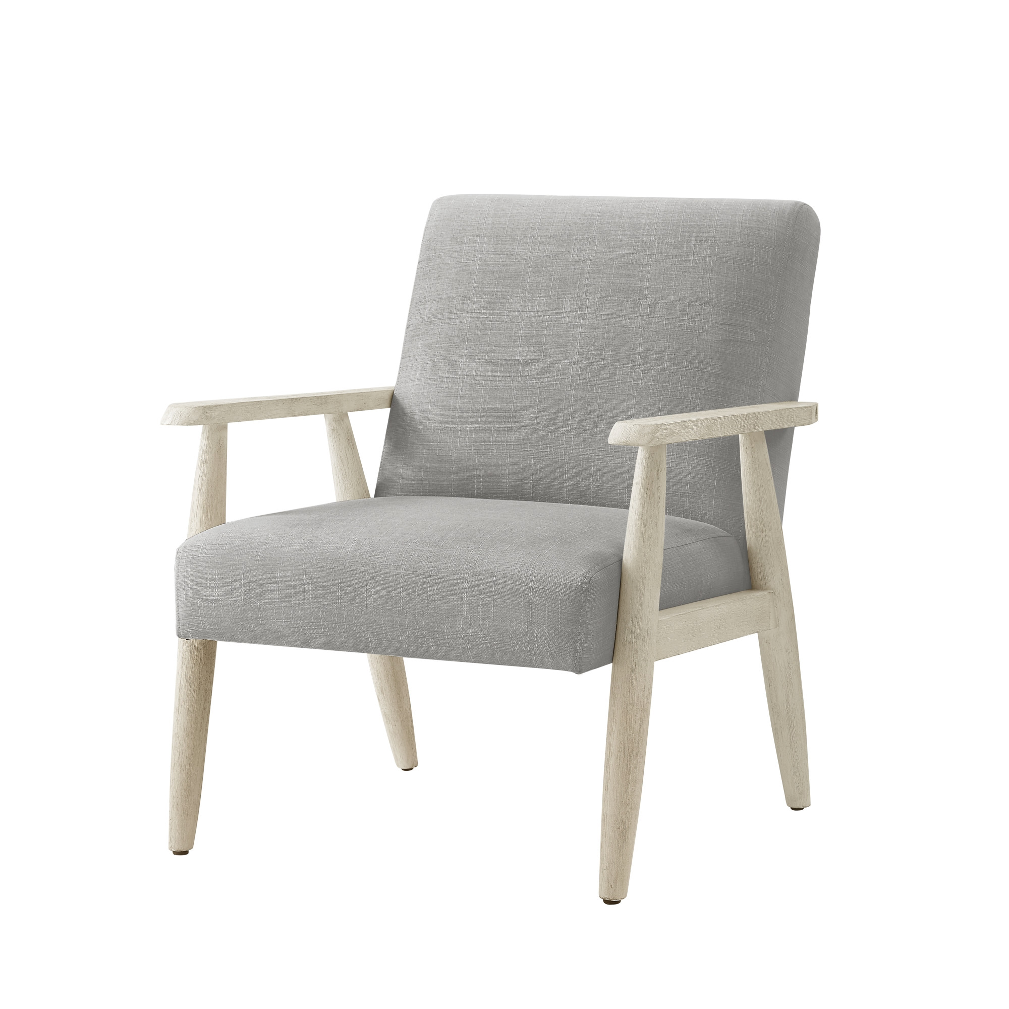 30" Gray And Cream Linen Arm Chair-533963-1