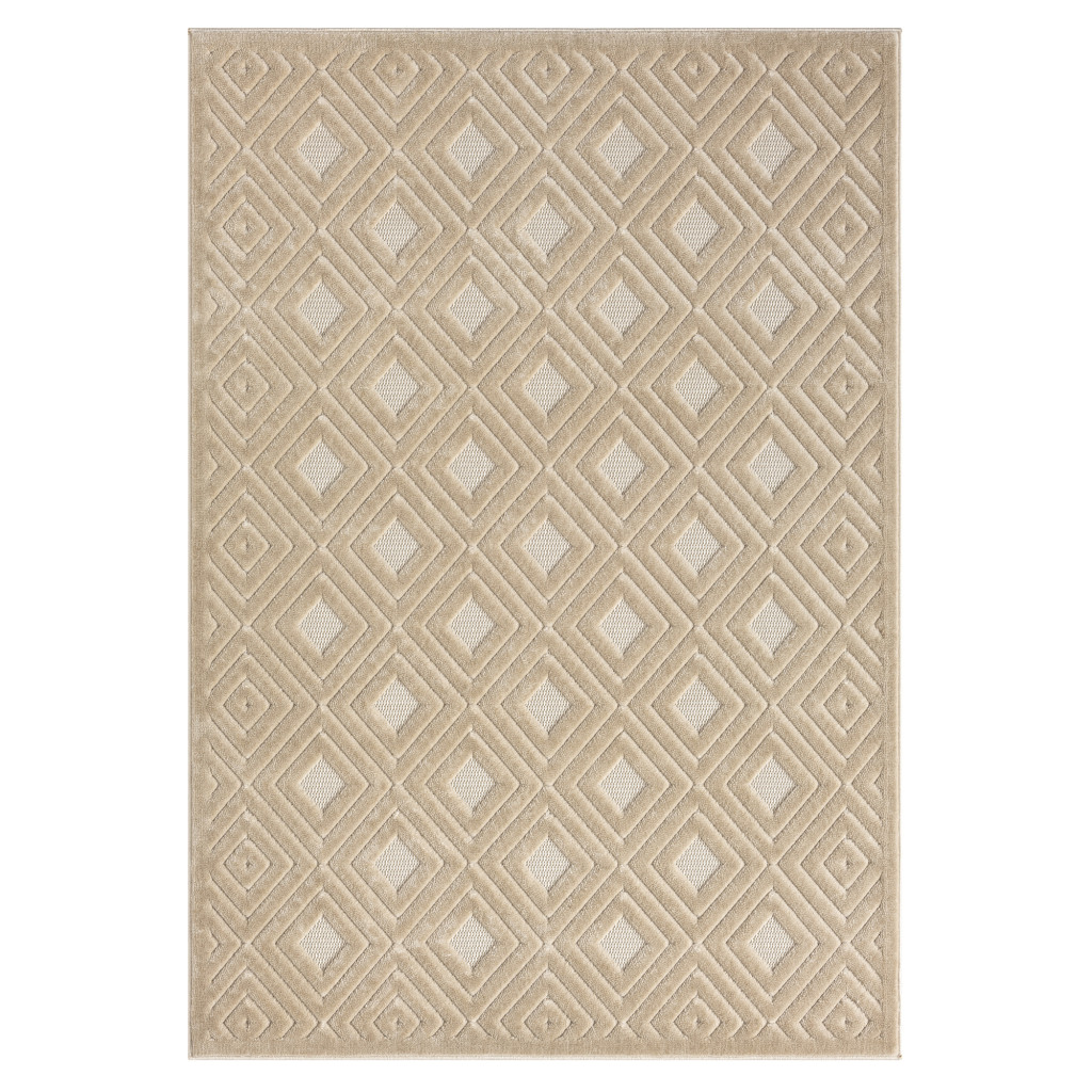 5 x 7 Beige geometric Area Rug