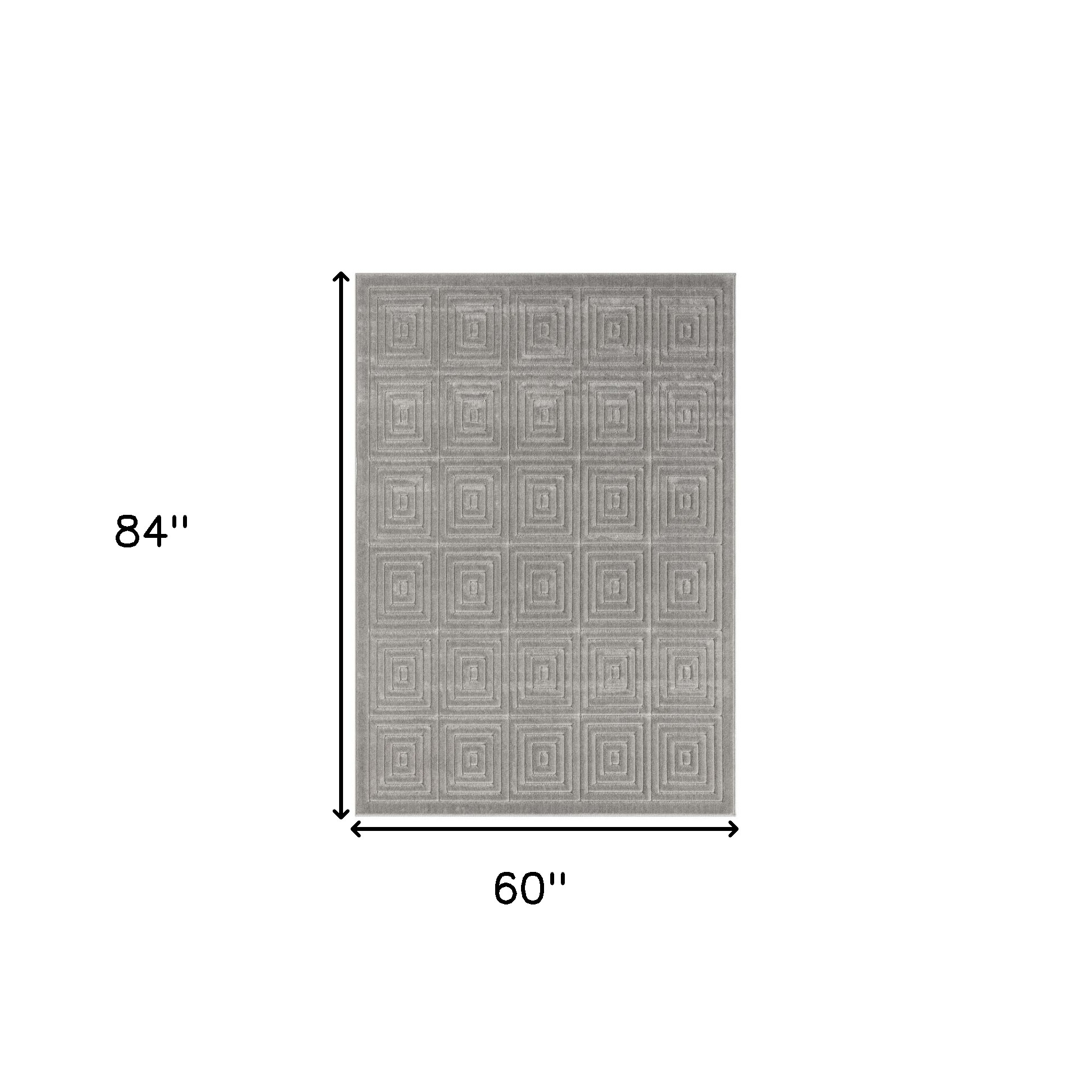 5" X 7" Gray Geometric Area Rug