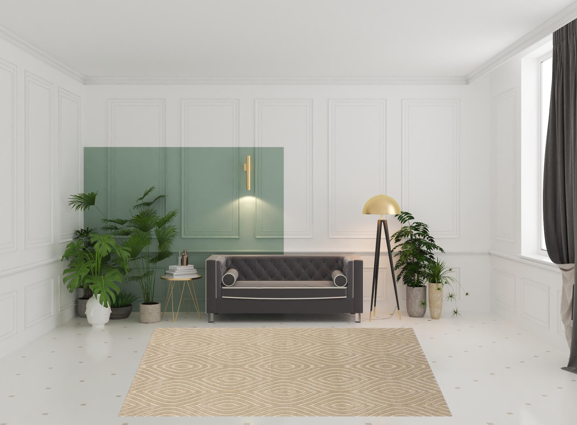 8 x 10 Beige Trellis Area Rug