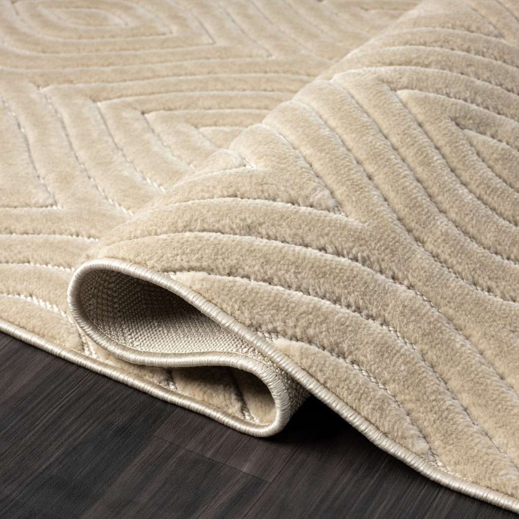 8 x 10 Beige Trellis Area Rug