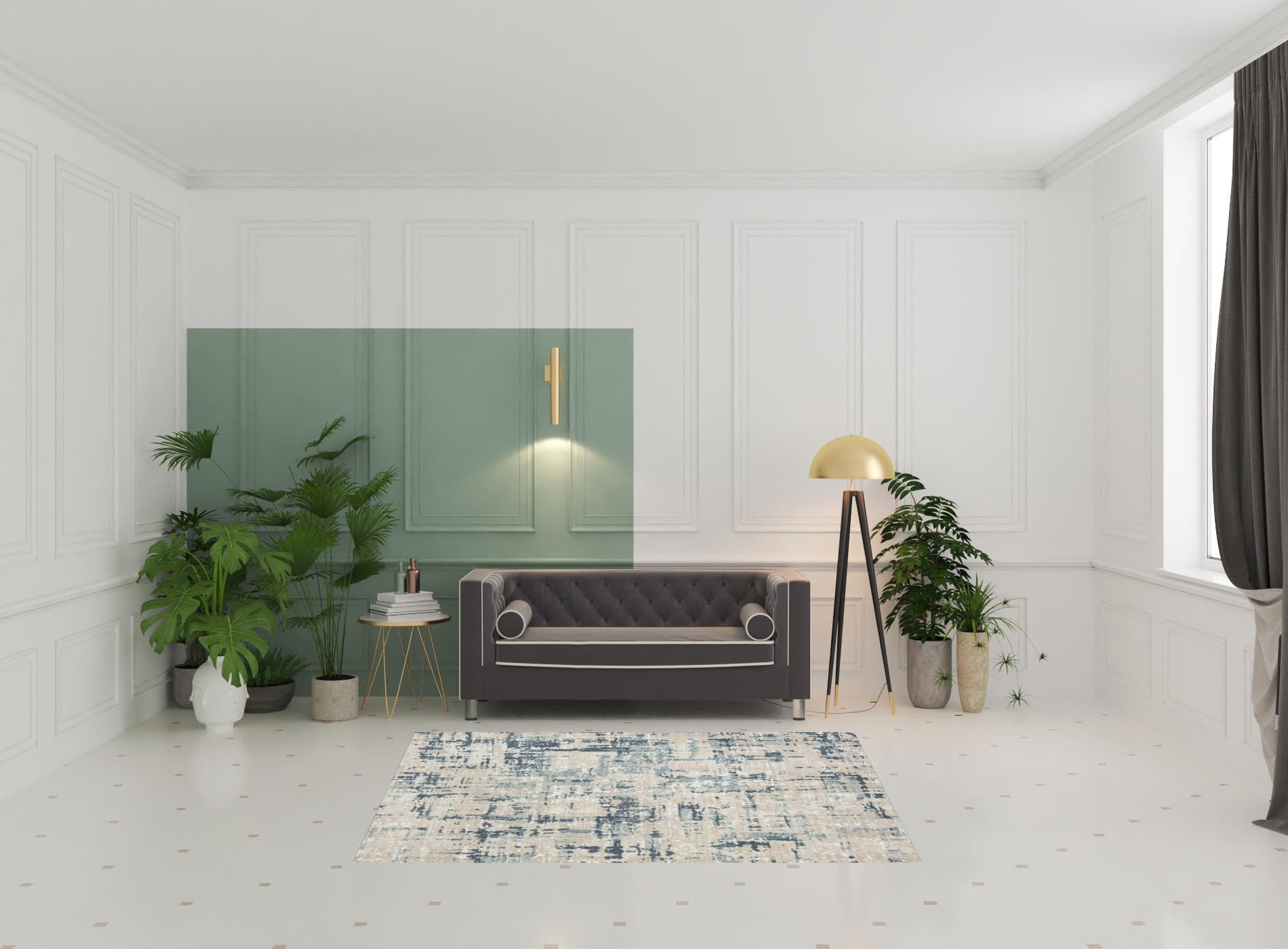 5 x 7 gray Abstract Area Rug