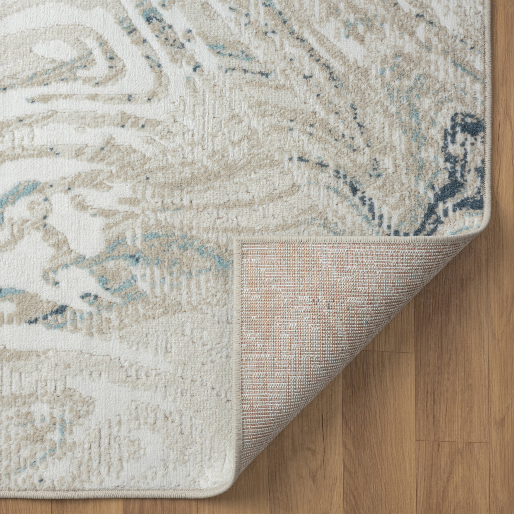 8 gray Abstract Runner Rug