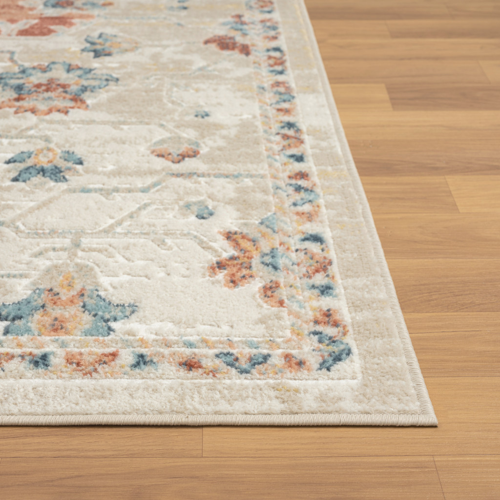 8" X 10" Ivory Medallion Area Rug