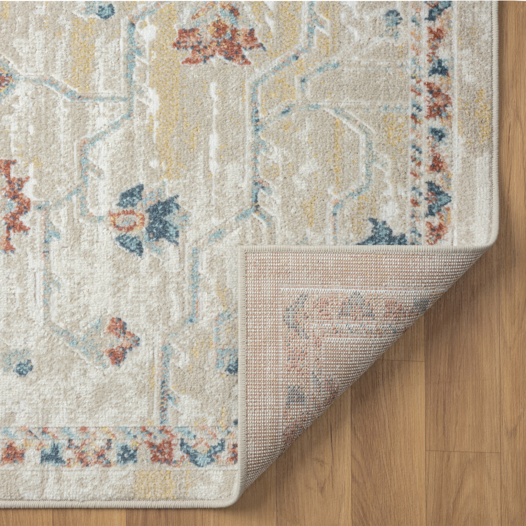 8" X 10" Ivory Medallion Area Rug