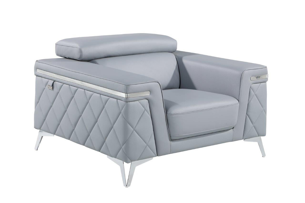 42" Silver Metallic Arm Chair-534092-1