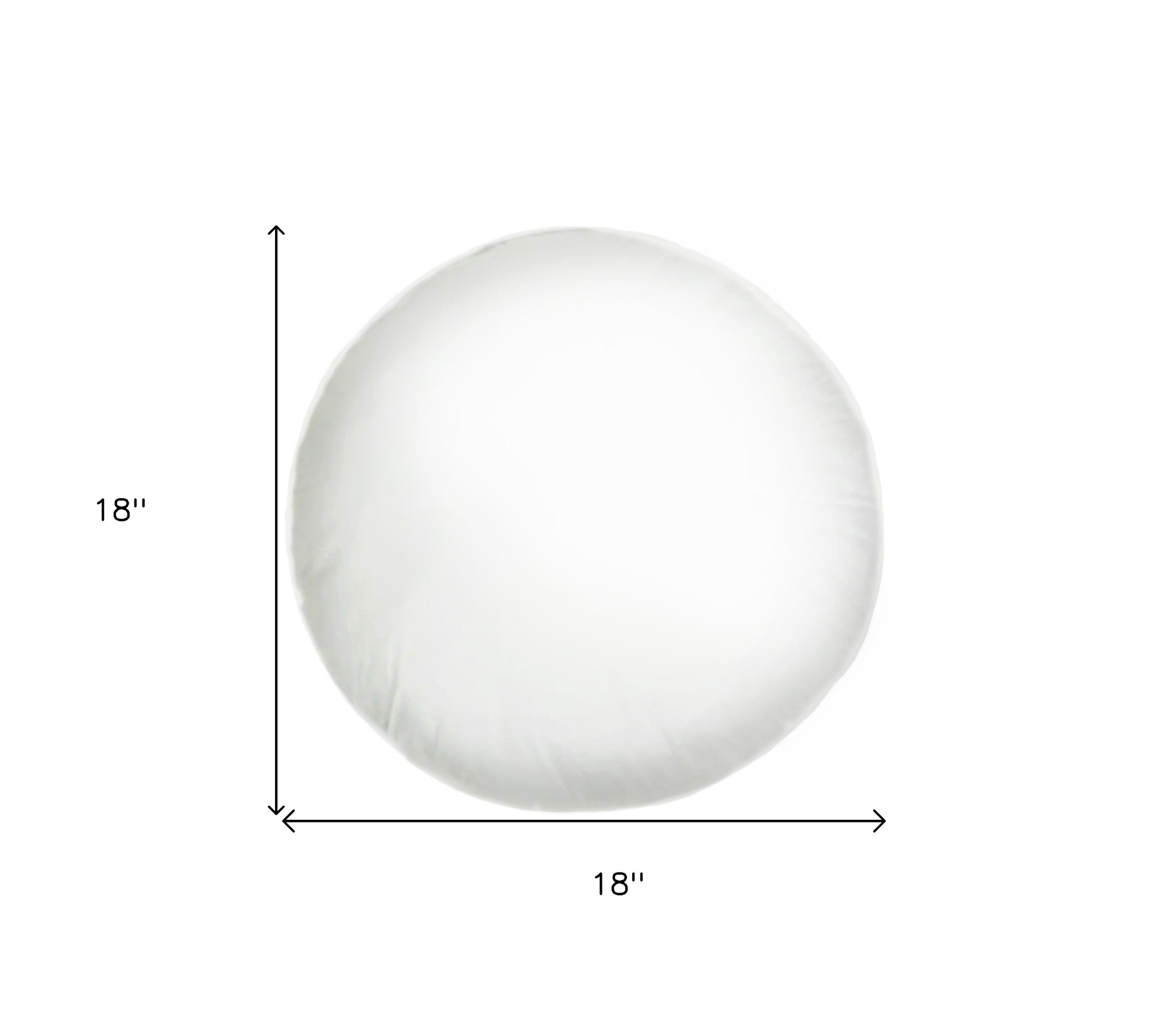 18" X 18" White Round Polyester Blown Seam Pillow Insert