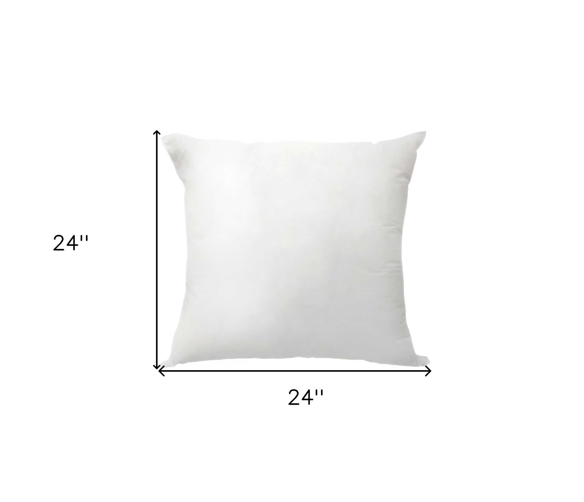 24" X 24" White Polyester Blown Seam Pillow Insert