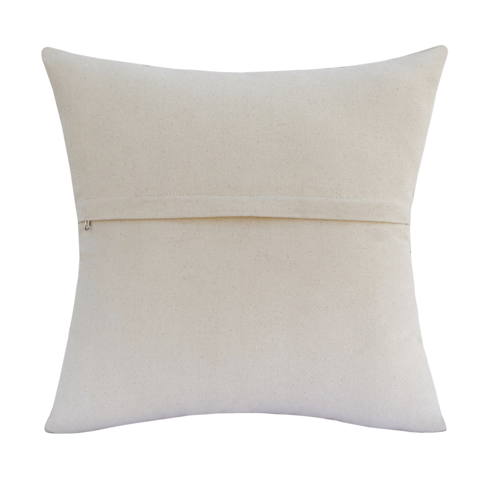 20" X 20" Beige and Ivory Striped Faux Leather Zippered Pillow