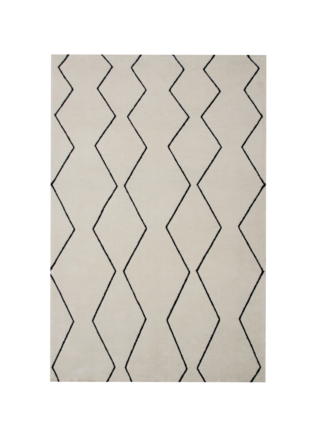 5" X 8" Beige and Black Geometric Power Loom Distressed Non Skid Area Rug