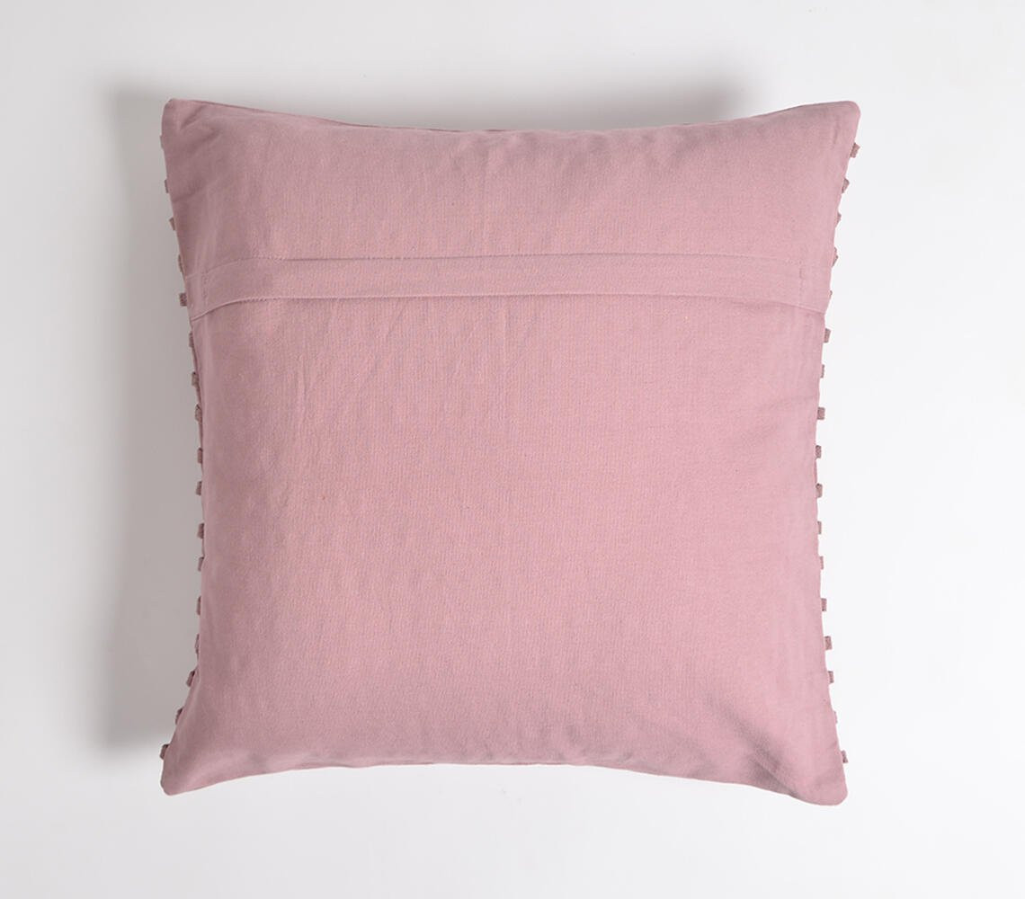 18" Purple Striped Cotton Throw Pillow Cover