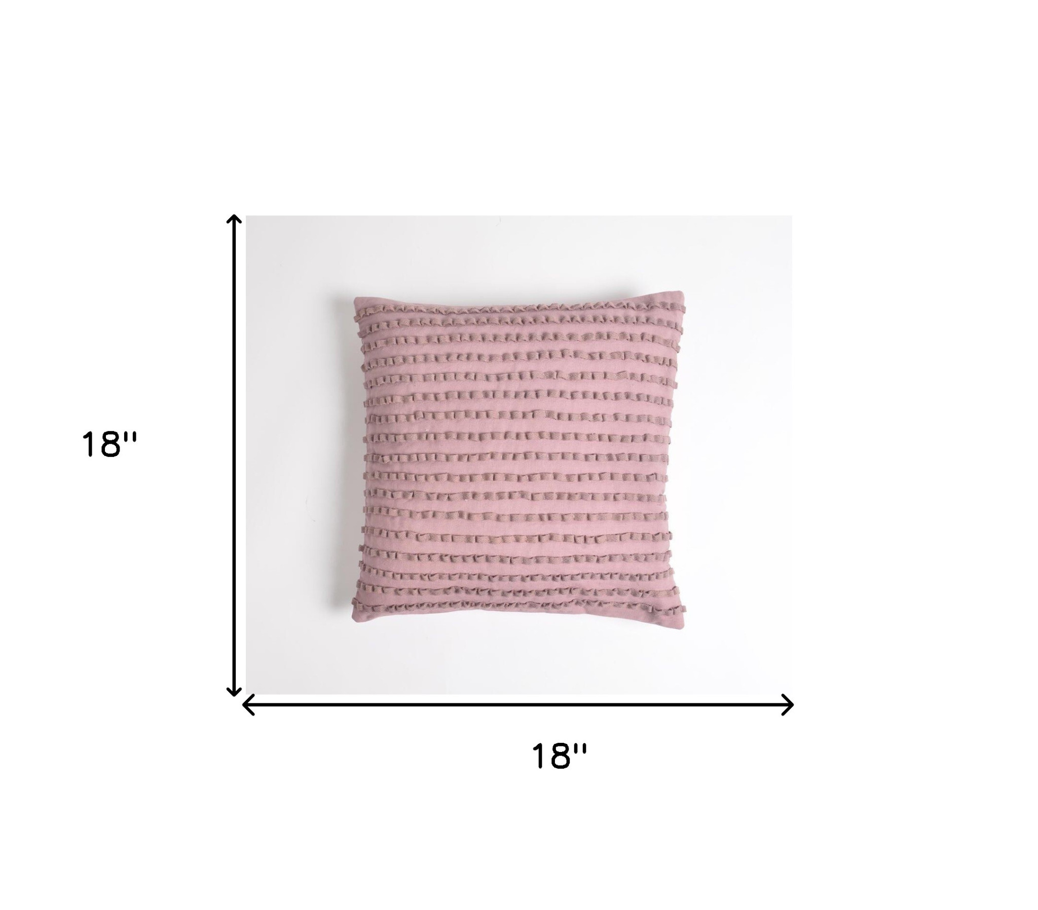 18" Purple Striped Cotton Throw Pillow Cover