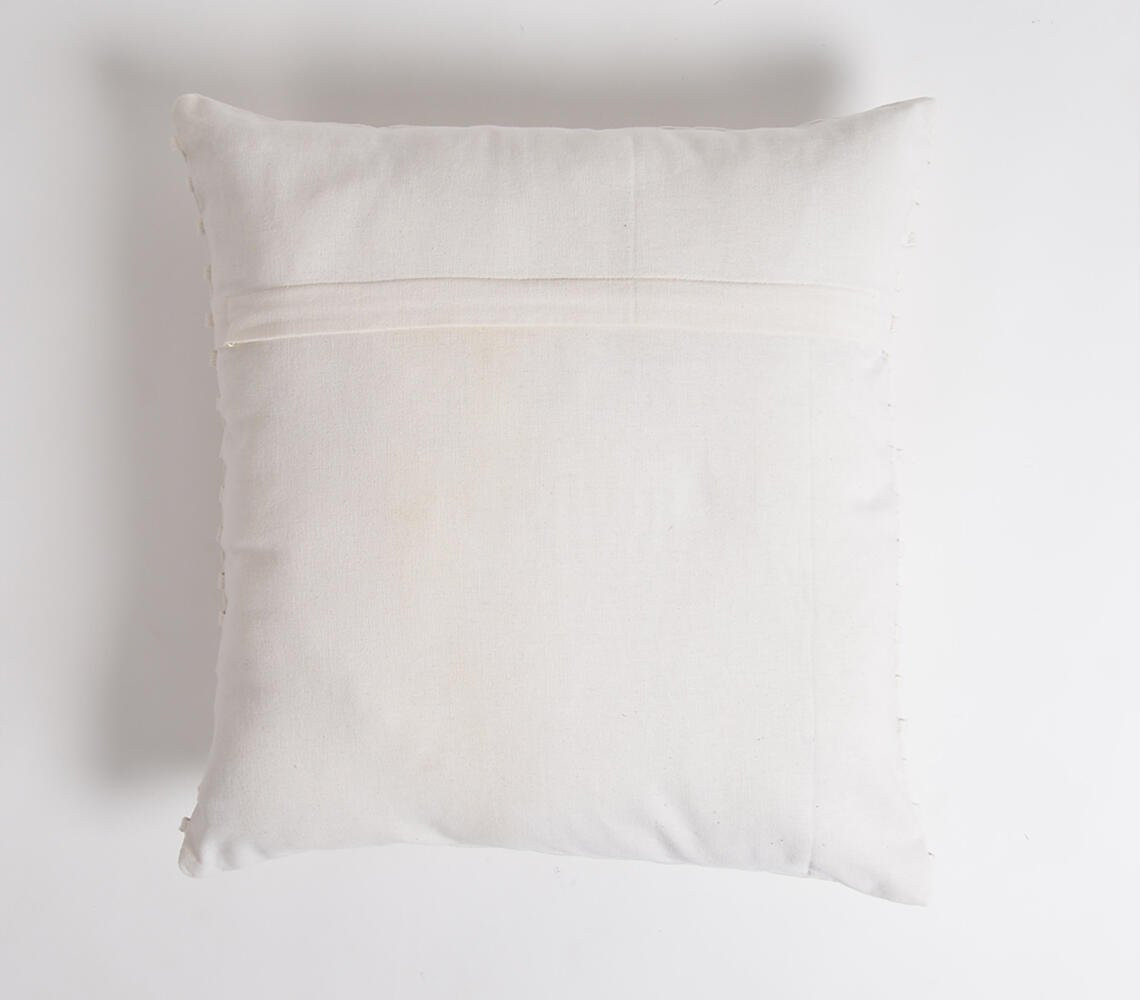 18" White Striped Cotton Throw Pillow Cover