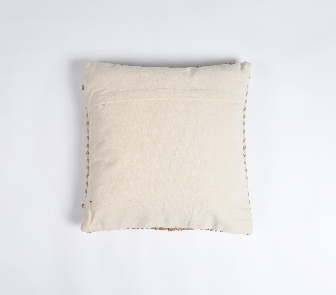 18" Beige and Brown Diamond Cotton Blend Throw Pillow Cover