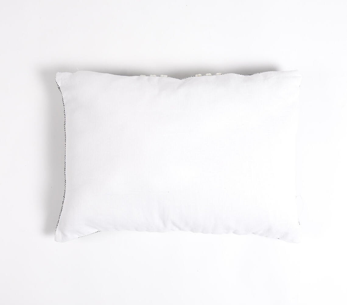 14" X 20" Black and White Striped Cotton Throw Pillow Cover