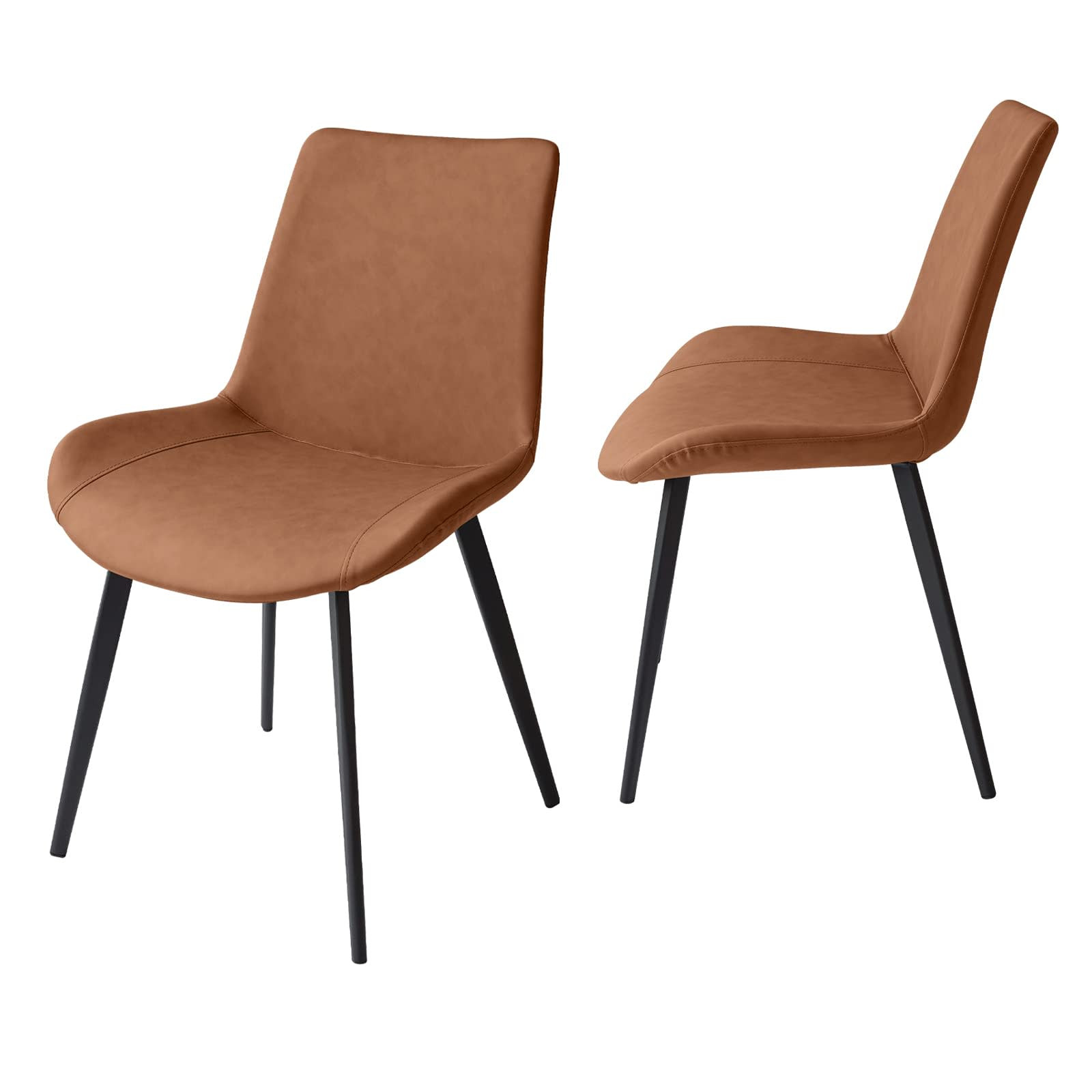 Set Of Two Black Upholstered Faux leather Side Chairs Set Of Two Black Upholstered Faux leather Side Chairs