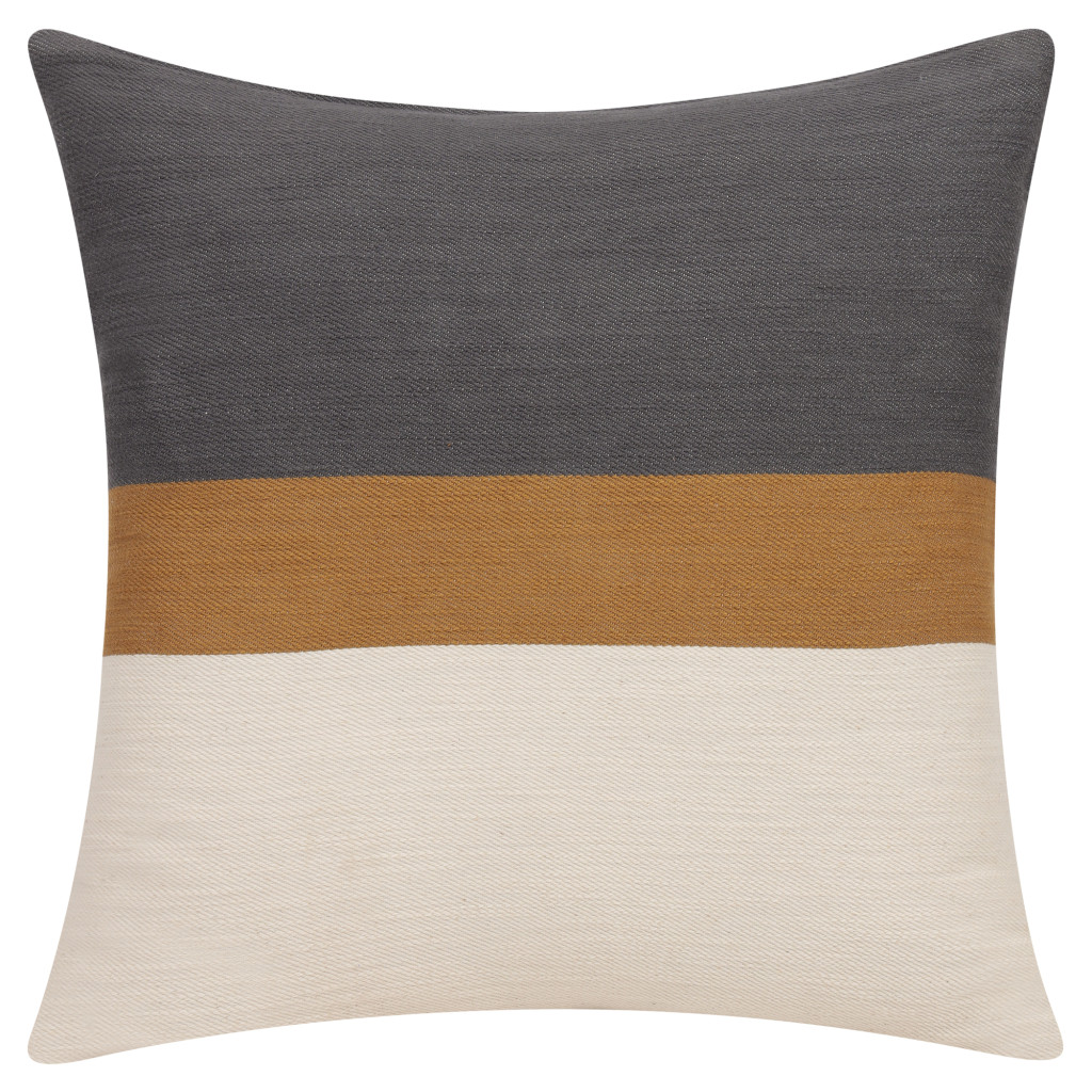 24" X 24" Brown Cotton Zippered Pillow-535245-1