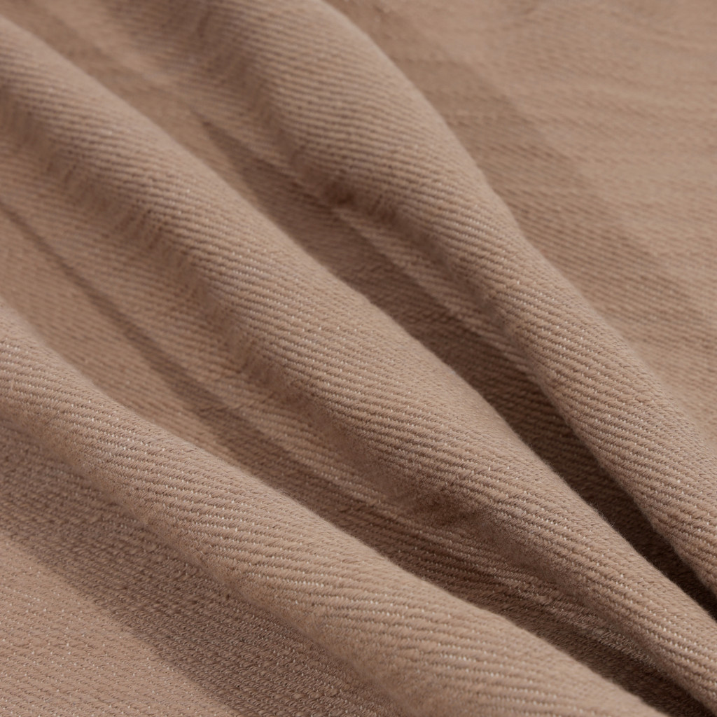 20" Brown Cotton Throw Pillow With Buttons